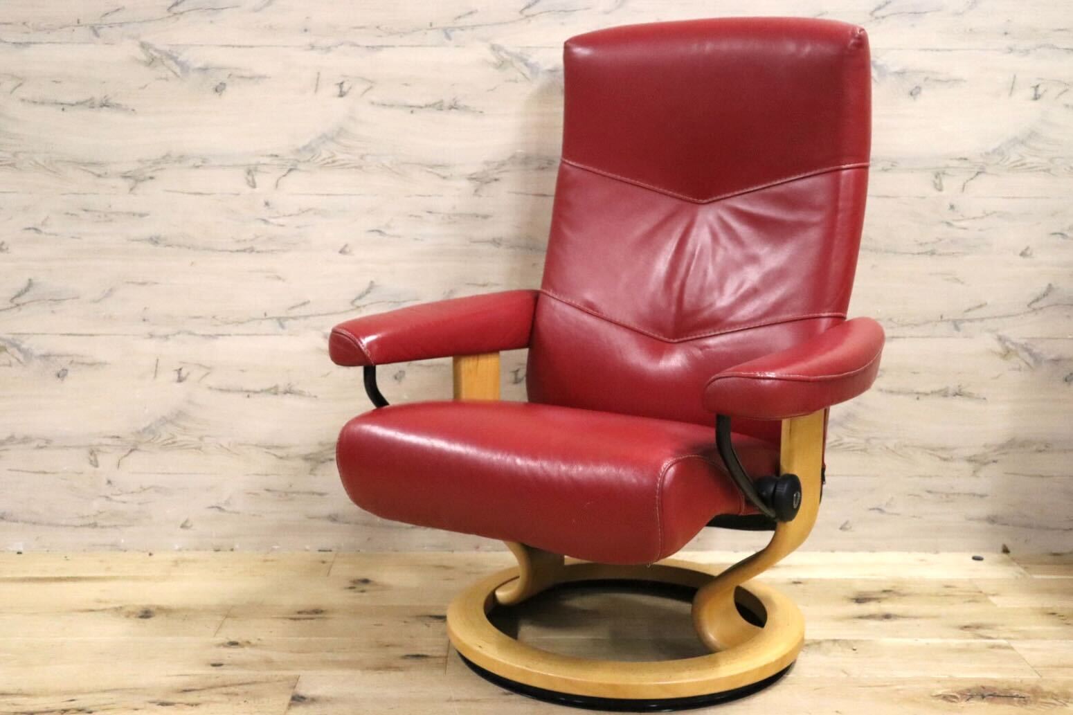 GMHK257○EKORNES / エコーネス ストレスレスチェア アルファ リクライニングチェア 本革 北欧 ノルウェー ヴィンテージ 廃番 希少