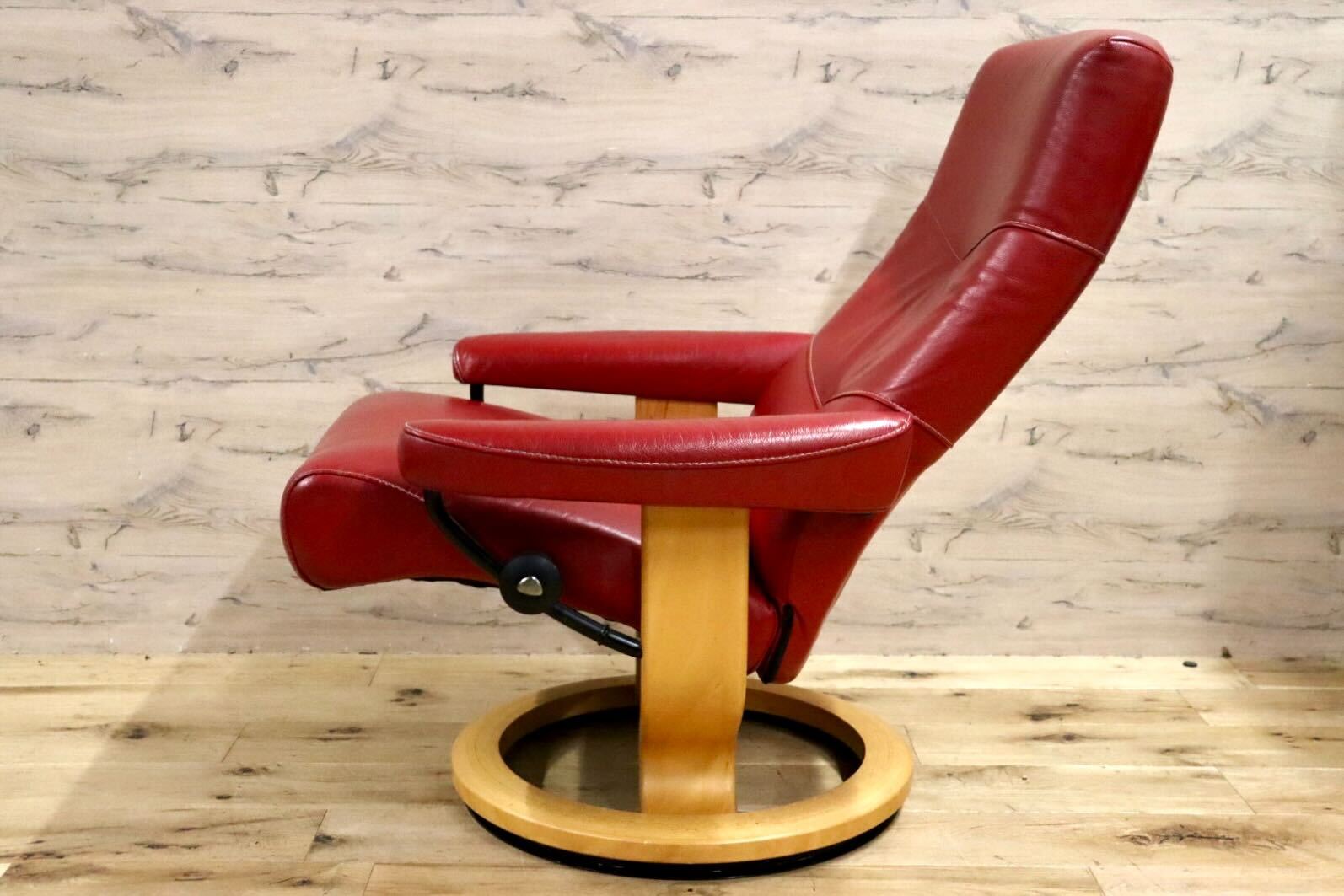 GMHK257○EKORNES / エコーネス ストレスレスチェア アルファ リクライニングチェア 本革 北欧 ノルウェー ヴィンテージ 廃番 希少