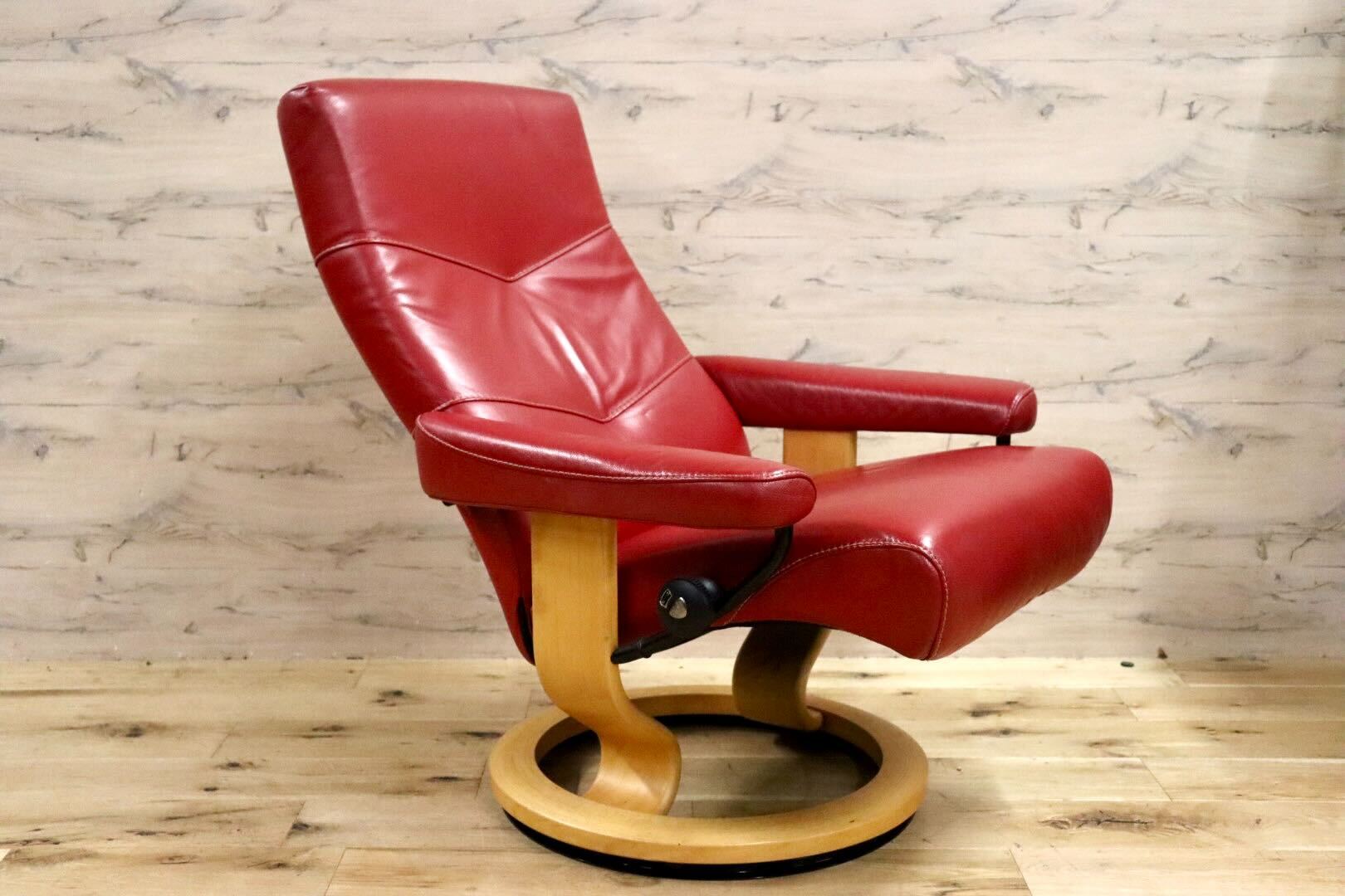GMHK257○EKORNES / エコーネス ストレスレスチェア アルファ リクライニングチェア 本革 北欧 ノルウェー ヴィンテージ 廃番 希少