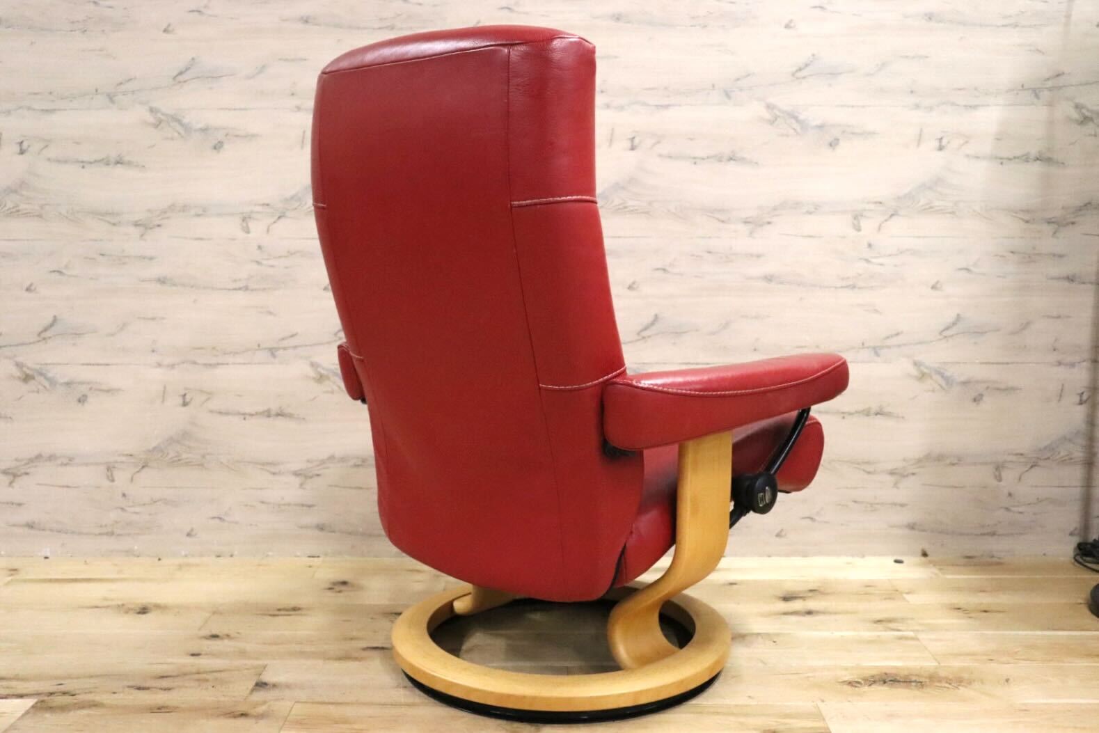 GMHK257○EKORNES / エコーネス ストレスレスチェア アルファ リクライニングチェア 本革 北欧 ノルウェー ヴィンテージ 廃番 希少