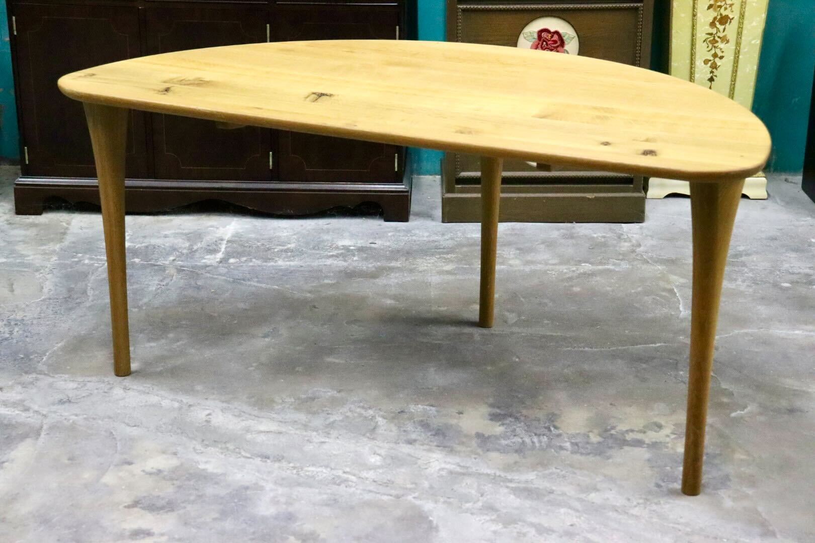 GMIK662○飛騨産業 / HIDA 森のことば TW390 ダイニングテーブル 食卓テーブル 半円形 オーク材 ナチュラル 国産家具 約23万