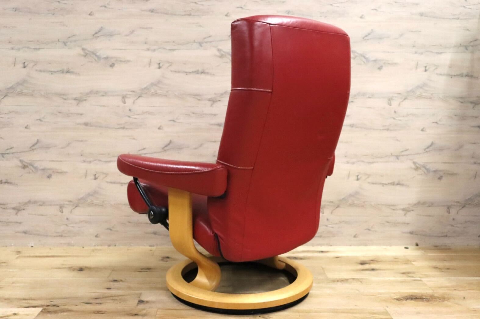 GMHK257○EKORNES / エコーネス ストレスレスチェア アルファ リクライニングチェア 本革 北欧 ノルウェー ヴィンテージ 廃番 希少