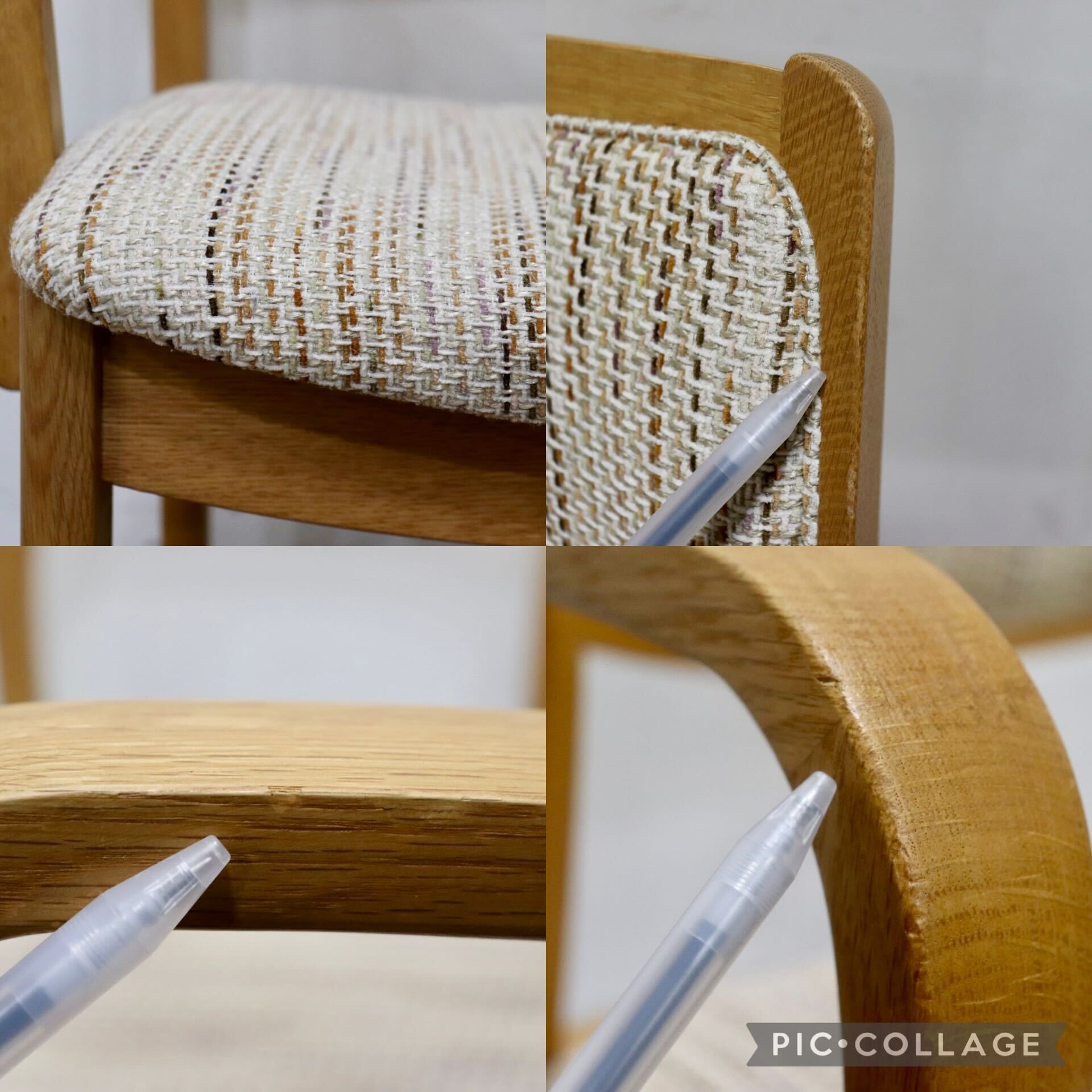 GMHH442A○シラカワ / shirakawa S-281ダイニングチェア アームチェア 椅子 ファブリック オーク材 飛騨家具 レトロ モダン