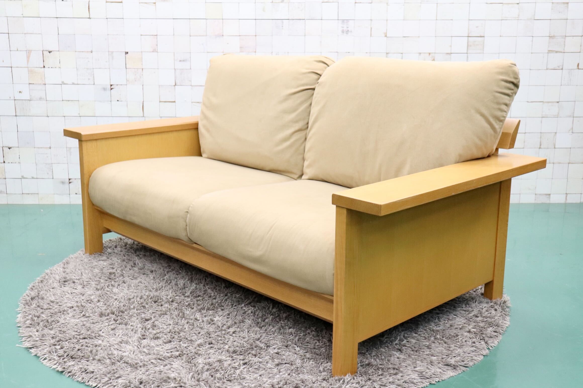 GMGS10○シラカワ / shirakawa レヴィ 2人掛けソファ ラブソファ 長椅子 カバーリング 楢材 飛騨家具 ナチュラル モダン 定価約21万