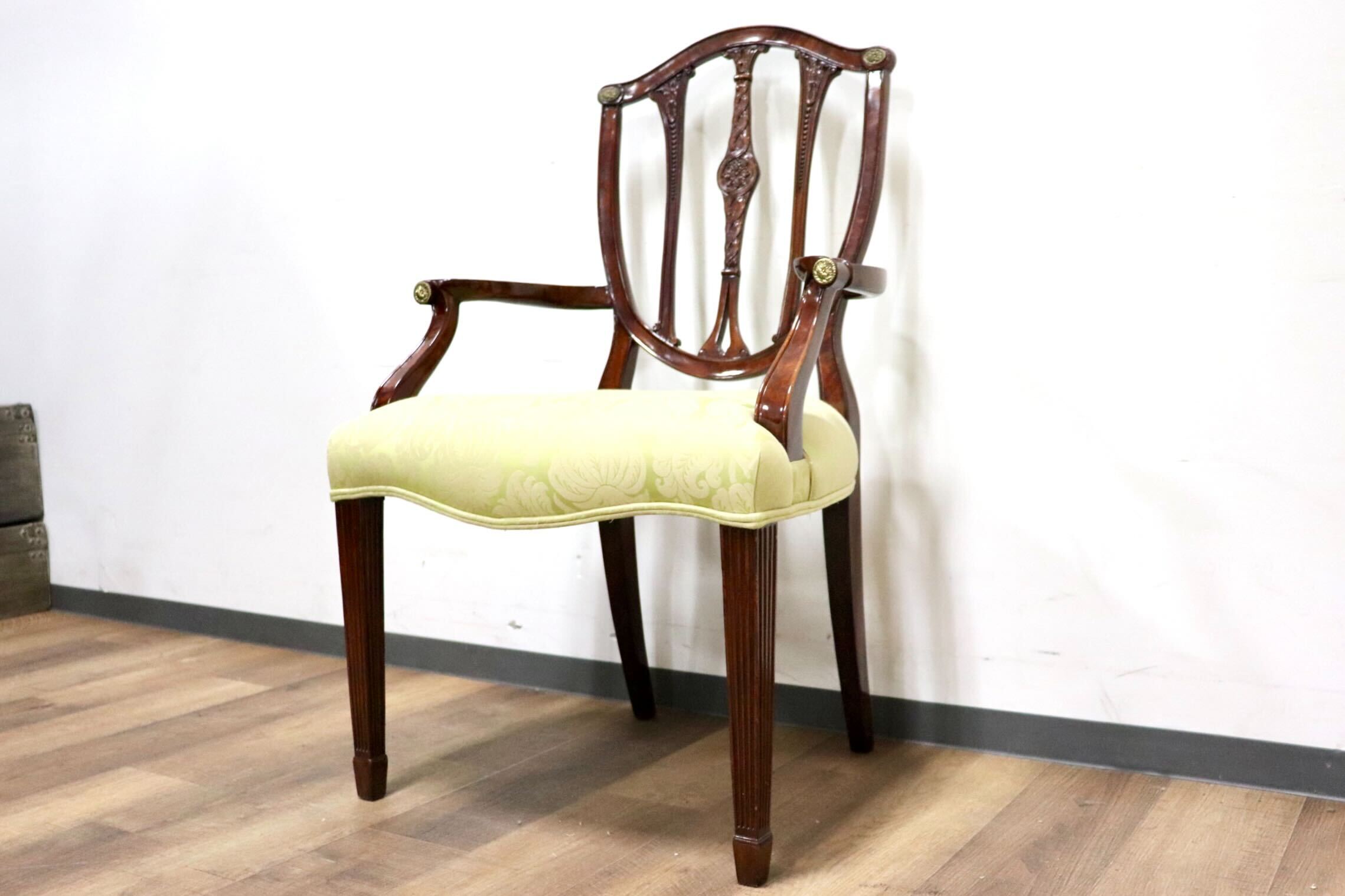 GMHK287B○THEODORE ALEXANDER / セオドアアレキサンダー ダイニングチェア マホガニー材 英国 イギリス クラシック 定価約31.9万 展示品