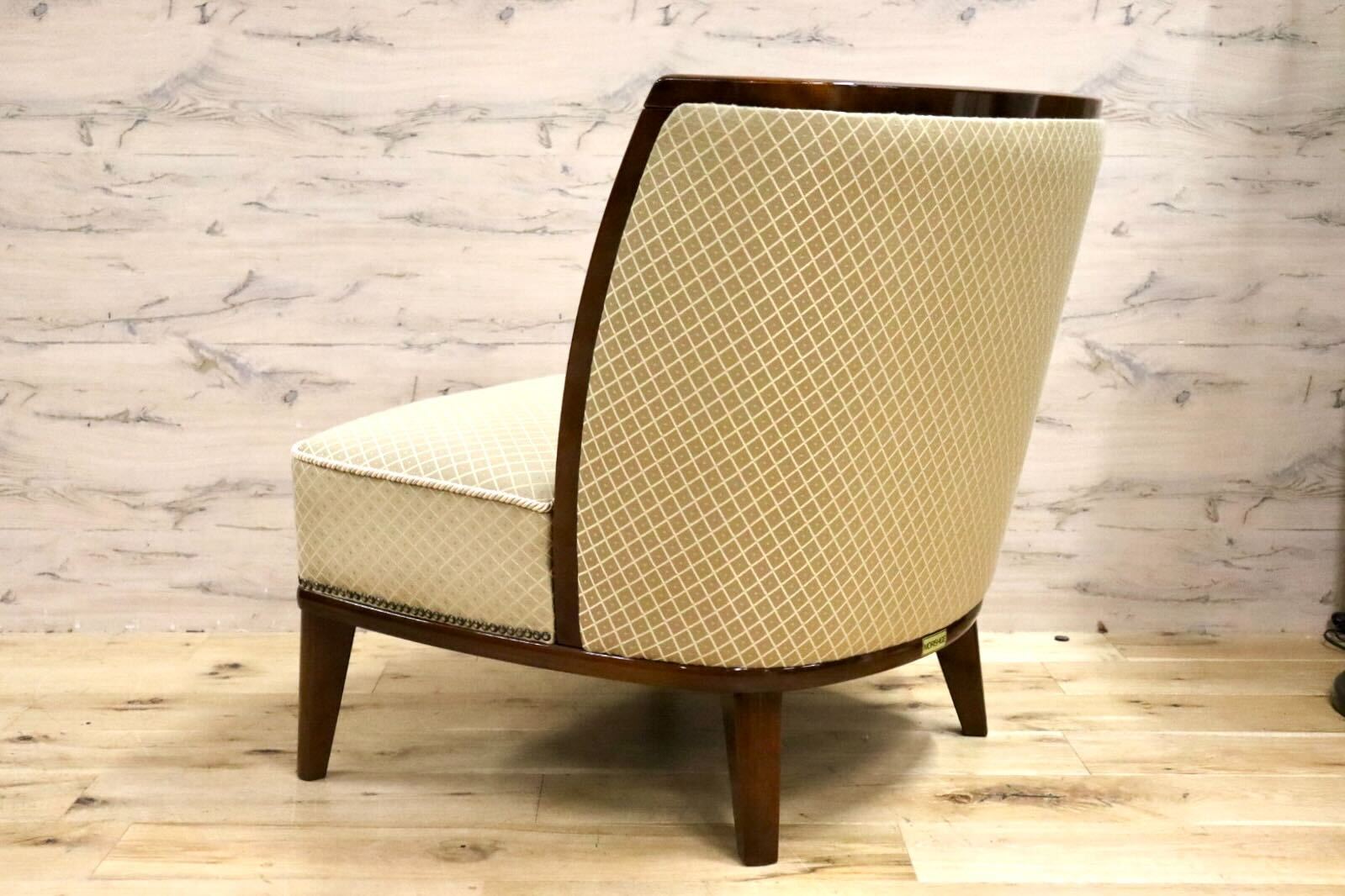 GMHK245A○モリシゲ / MORISHIGE 1人掛けソファ シングルソファ ラウンジチェア ファブリック 応接 モダン 最高級 美品