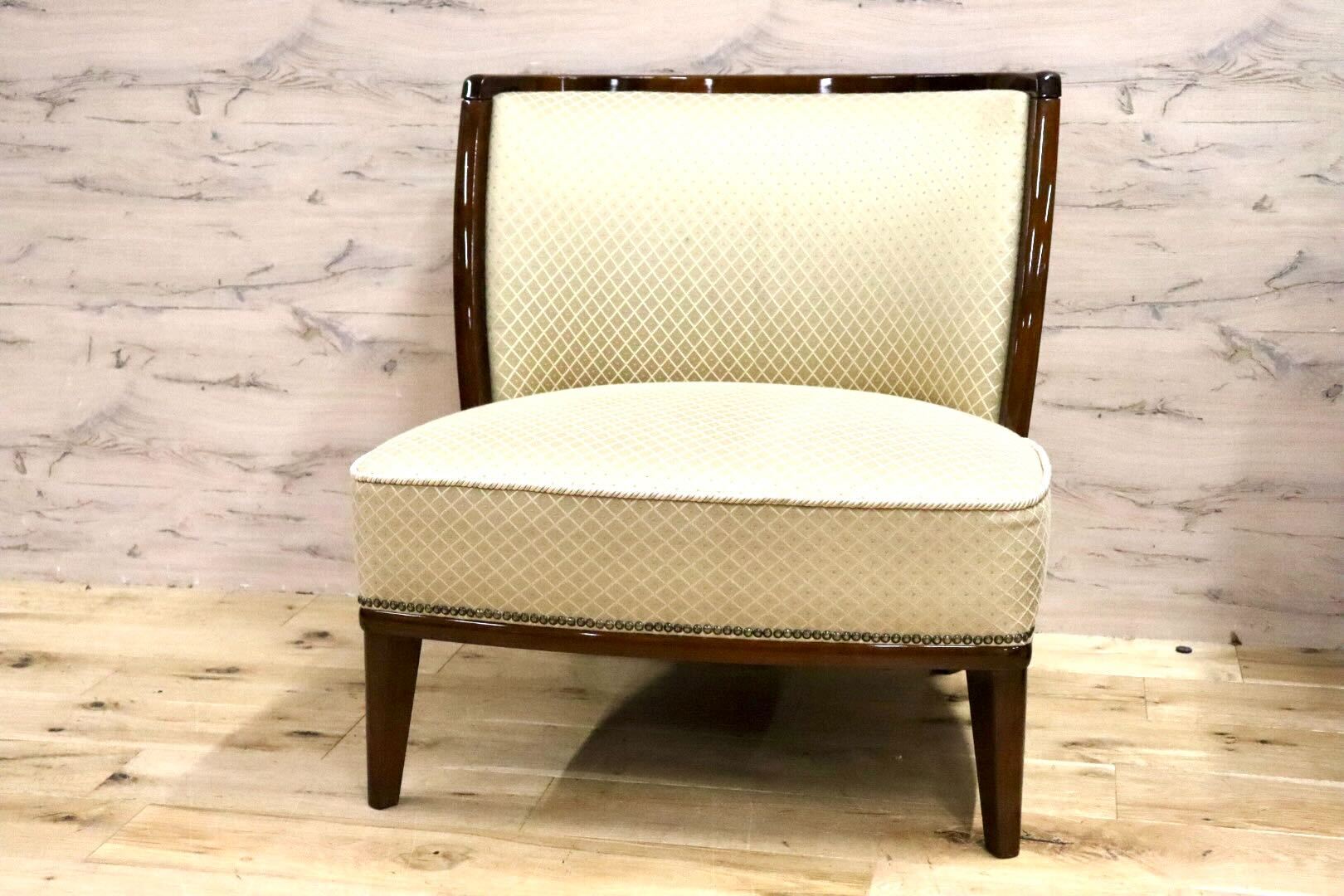 GMHK245B○モリシゲ / MORISHIGE 1人掛けソファ シングルソファ ラウンジチェア ファブリック 応接 モダン 最高級 美品