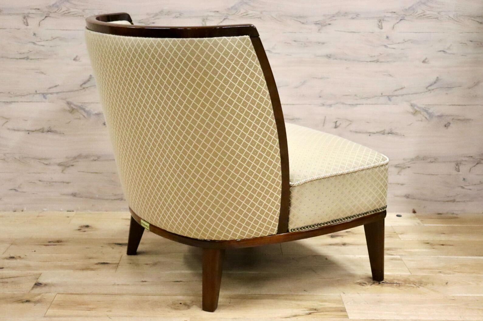 GMHK245B○モリシゲ / MORISHIGE 1人掛けソファ シングルソファ ラウンジチェア ファブリック 応接 モダン 最高級 美品