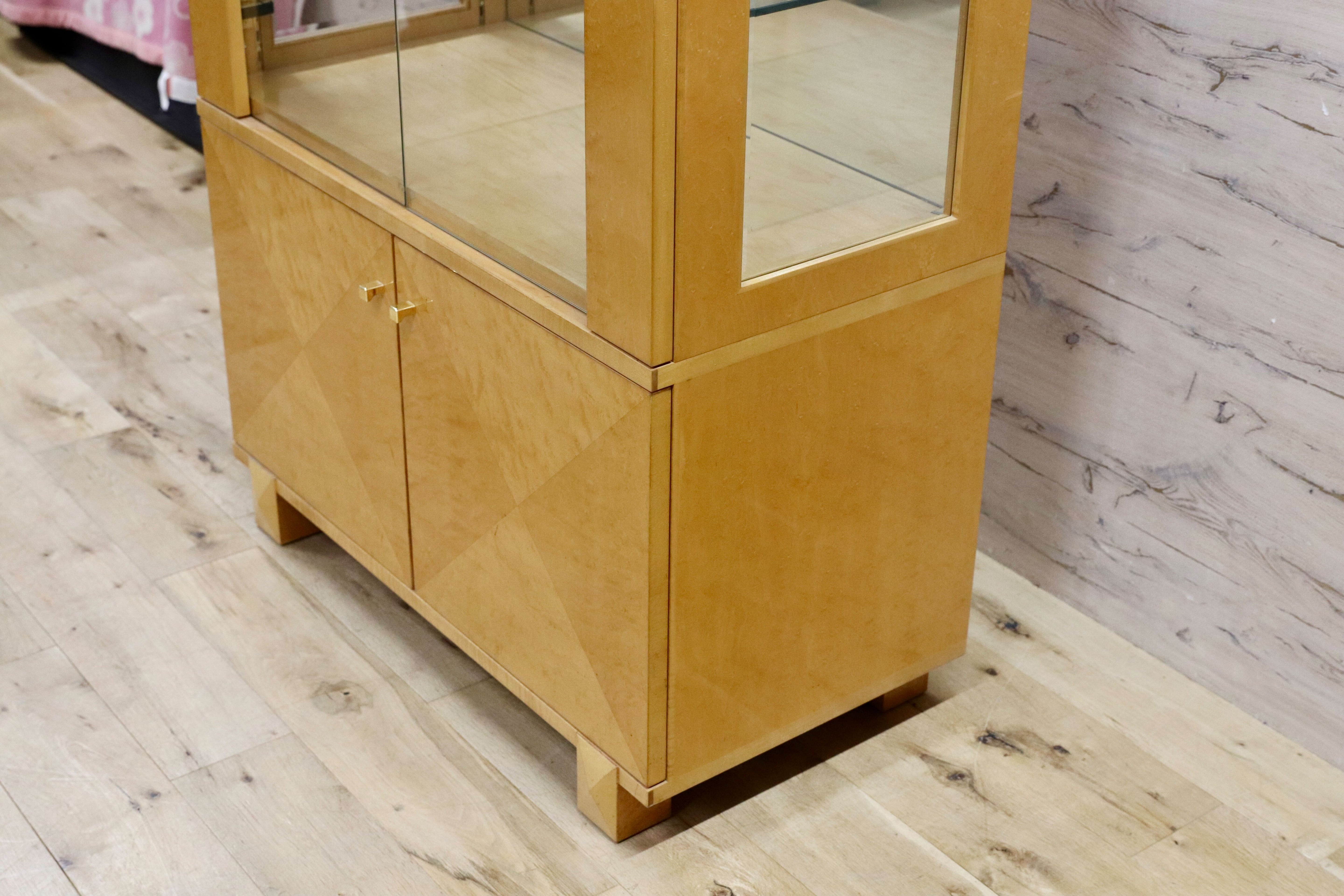 GMIK617○IDC大塚家具 スプレンダー キャビネット 飾り棚 バーズアイメープル クラシック エレガント キュリオ 約56万