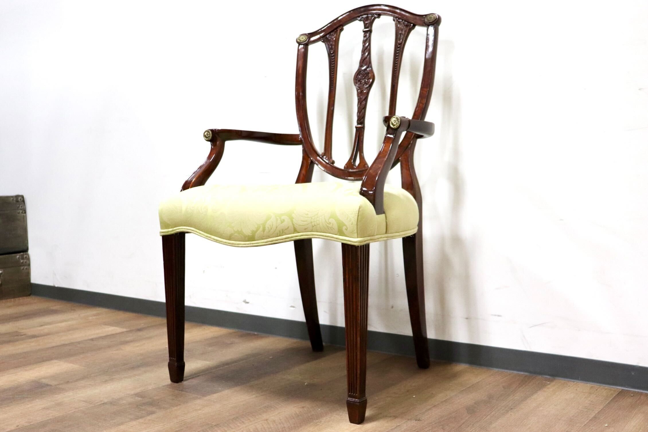 GMHK287F○THEODORE ALEXANDER / セオドアアレキサンダー ダイニングチェア マホガニー材 英国 イギリス クラシック 定価約31.9万 展示品