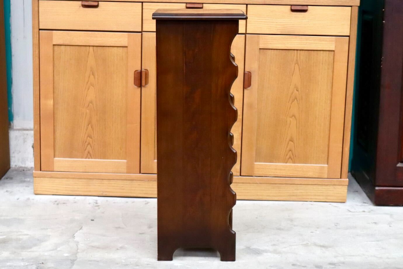 GMIK937○karimoku / カリモク スリッパラック シューズラック 収納ラック 玄関収納 5段 スリッパ立て 収納棚 飾り棚 レトロ 国産家具