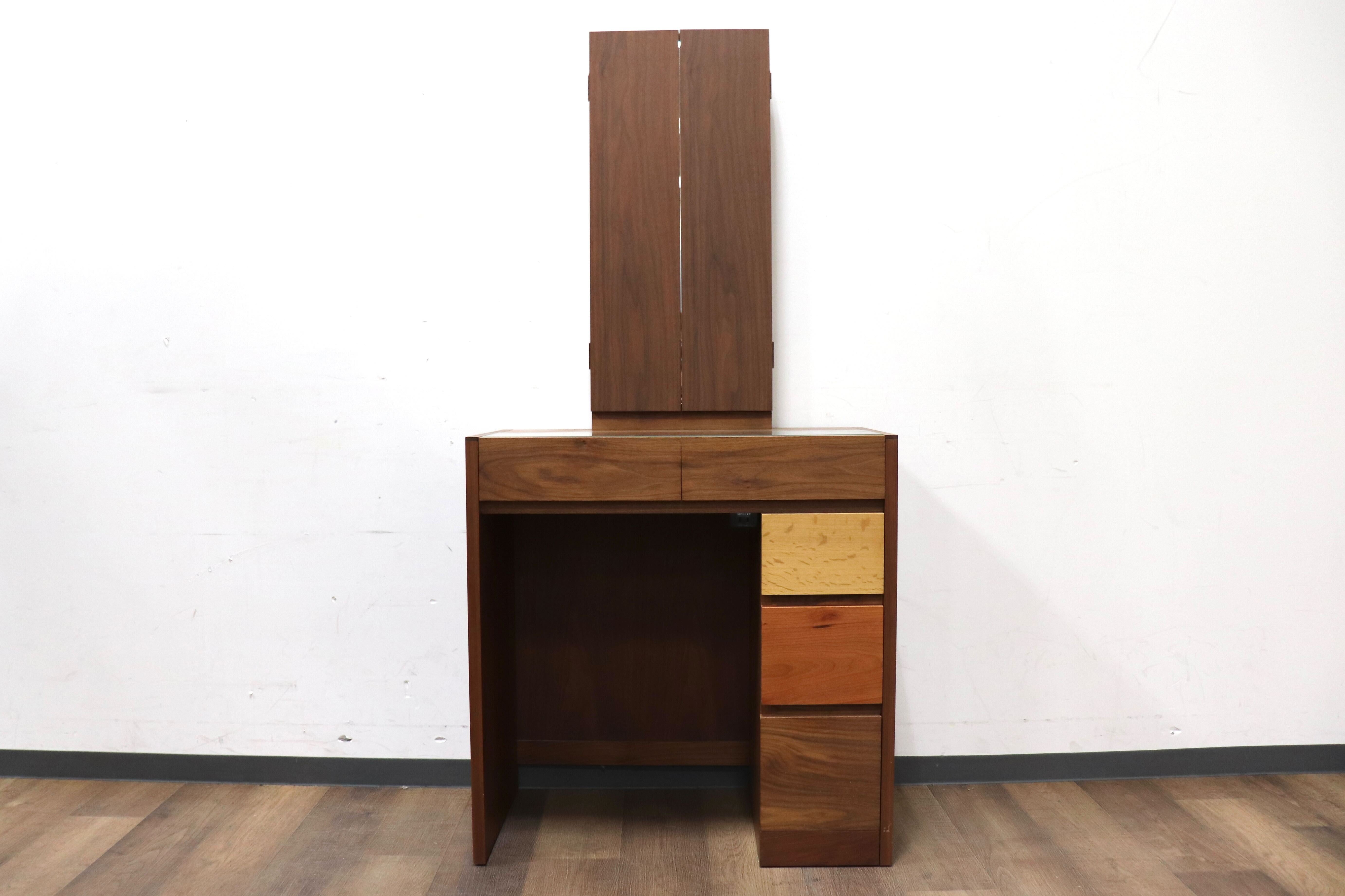 GMHS287○杉本家具 / SUGIMOTO Furniture シンシア ドレッサー 三面鏡 化粧台 鏡台 ウォールナット 楢 ブラックチェリー 定価約13万