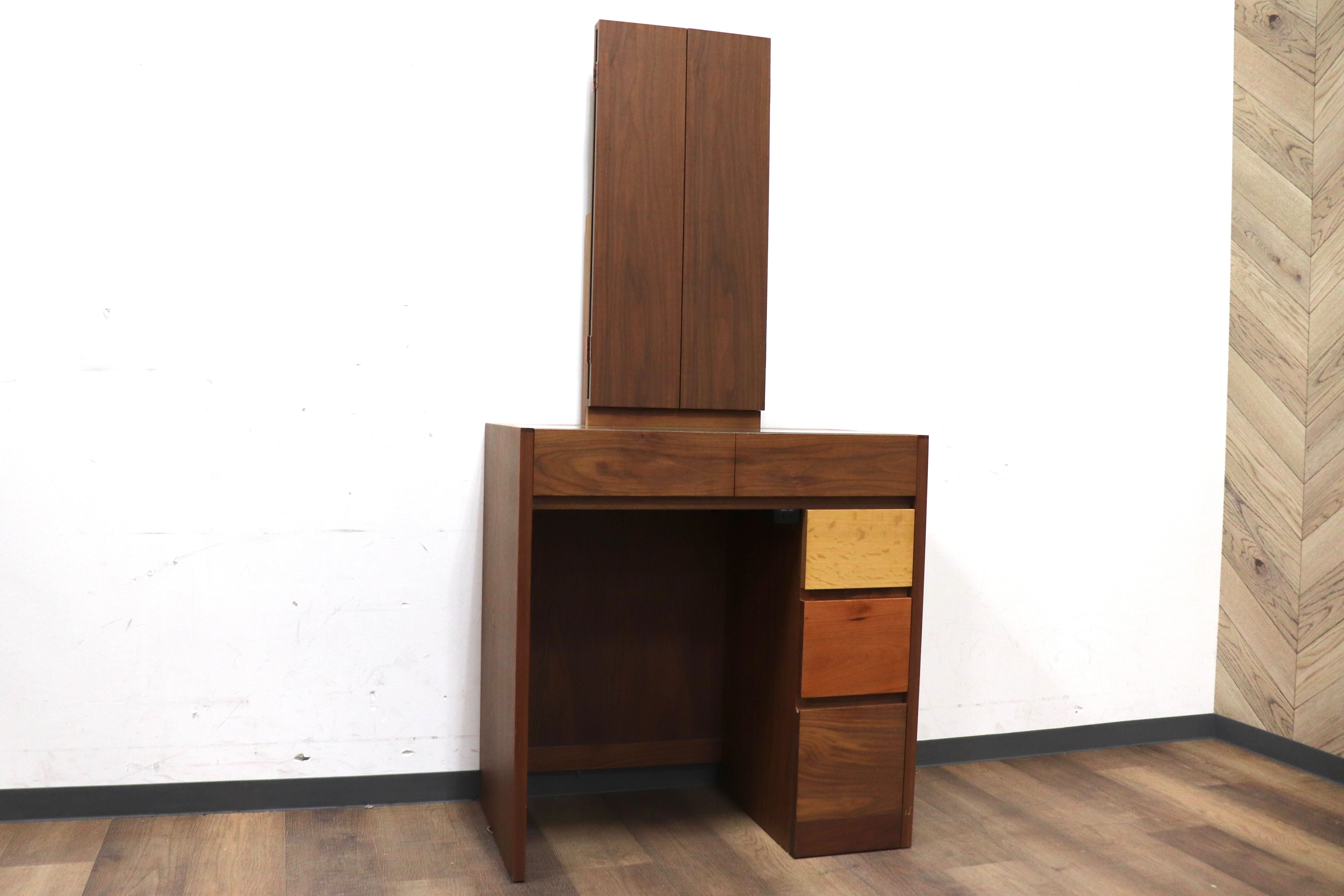 GMHS287○杉本家具 / SUGIMOTO Furniture シンシア ドレッサー 三面鏡 化粧台 鏡台 ウォールナット 楢 ブラックチェリー 定価約13万