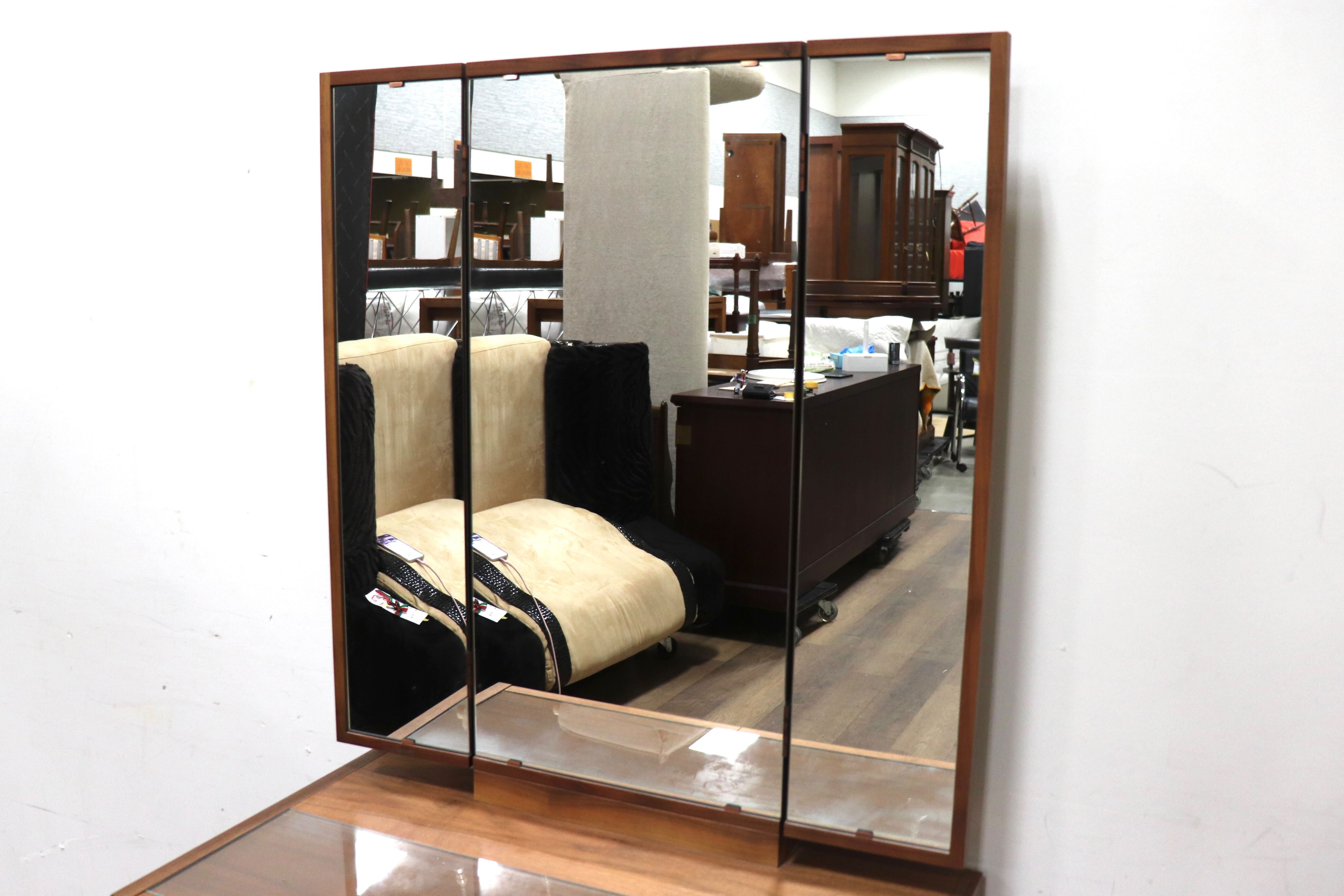 GMHS287○杉本家具 / SUGIMOTO Furniture シンシア ドレッサー 三面鏡 化粧台 鏡台 ウォールナット 楢 ブラックチェリー 定価約13万