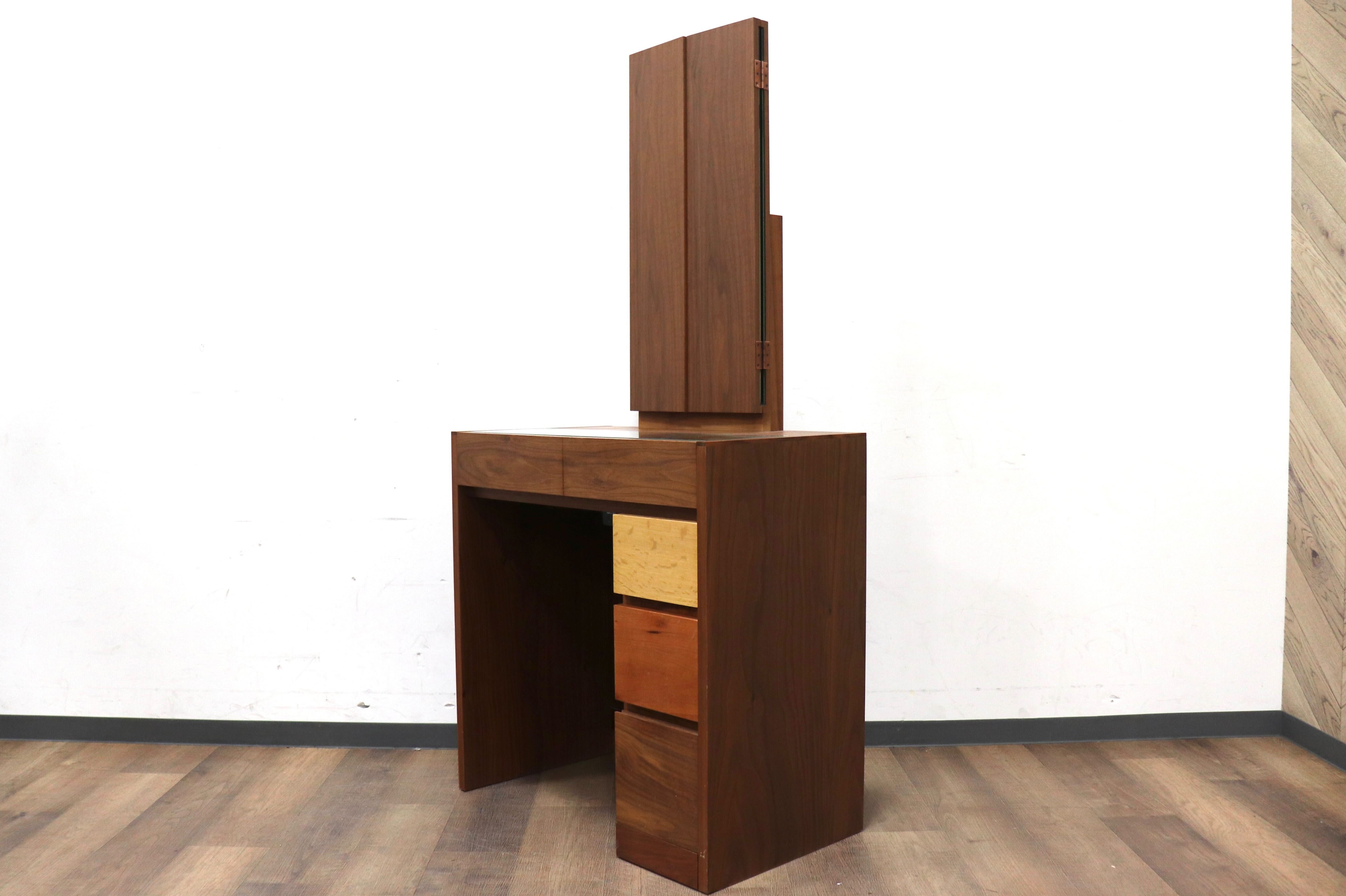GMHS287○杉本家具 / SUGIMOTO Furniture シンシア ドレッサー 三面鏡 化粧台 鏡台 ウォールナット 楢 ブラックチェリー 定価約13万