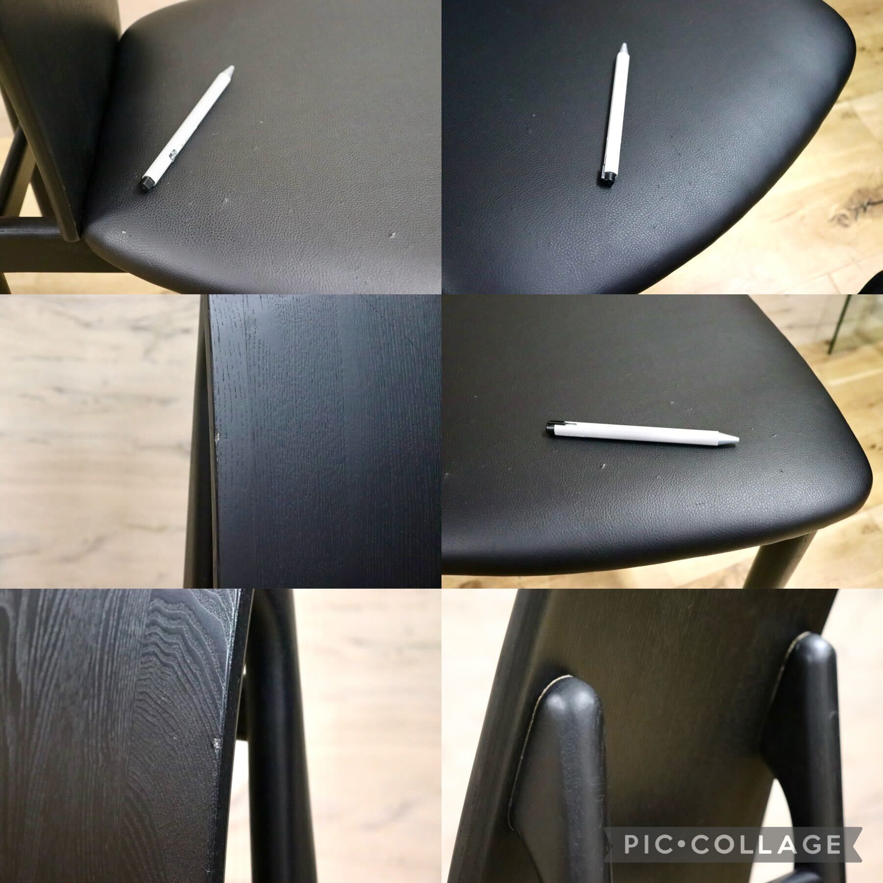 GMHH41A○関家具 KALINAⅡ カリーナ ダイニングチェア 食卓椅子 ハイバック 合皮 ブラック 2脚セット 大川家具 モダン 廃番 希少