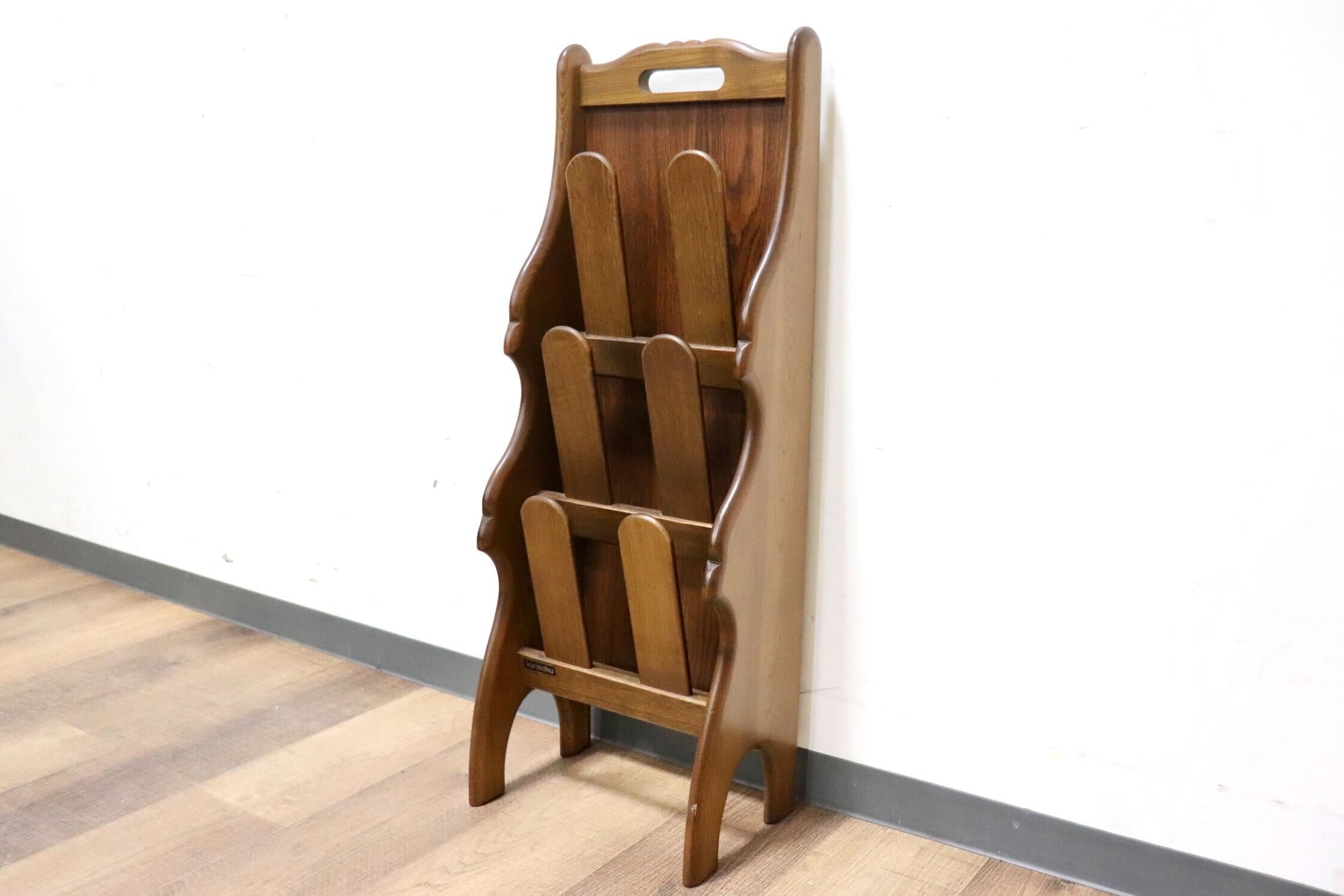GMHH33C○karimoku / カリモク スリッパラック 収納ラック 玄関収納 スリッパ立て 収納棚 3段 レトロ ヴィンテージ 国産家具