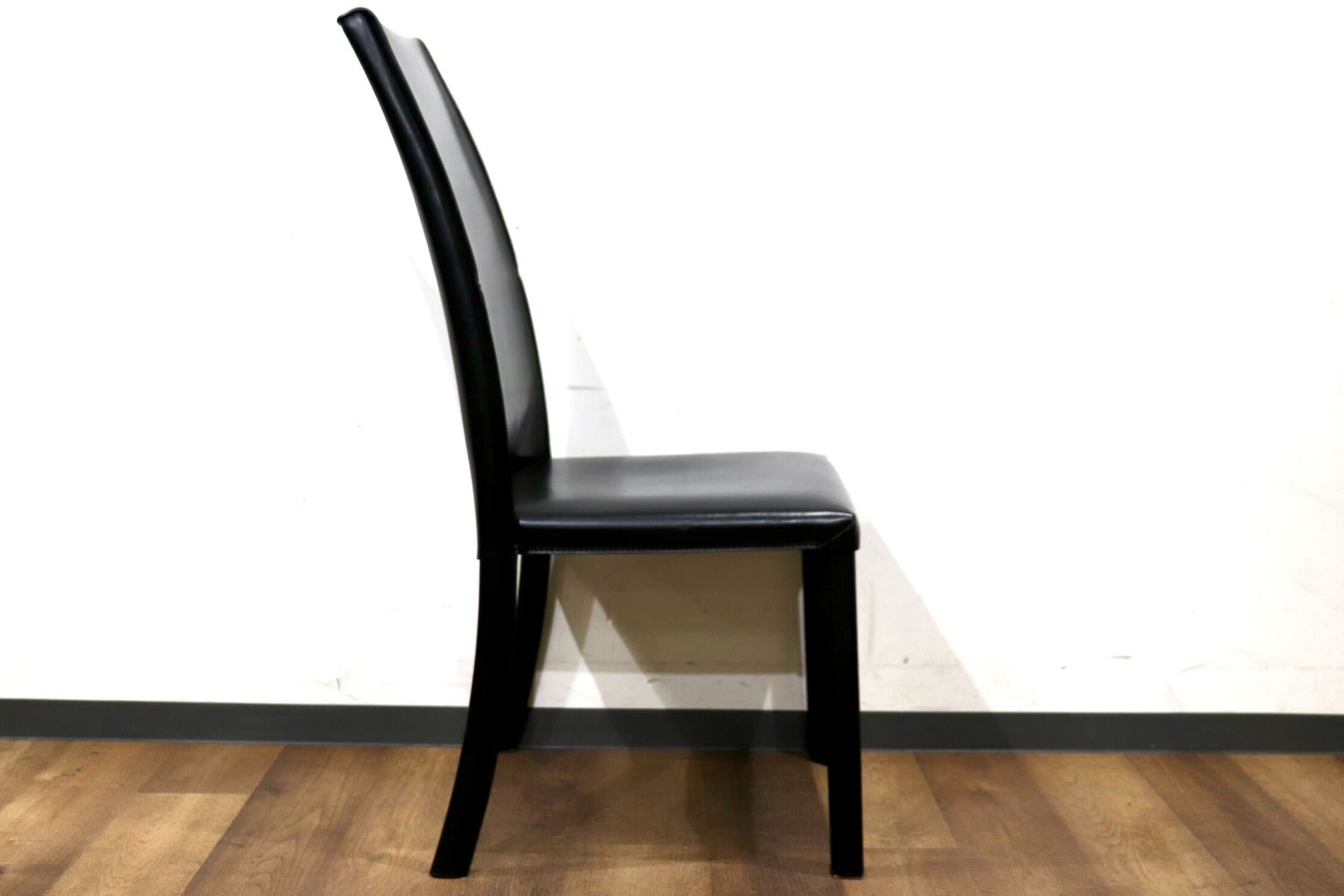 GMHN288C○FRAG / フラッグ LATINA ダイニングチェア アームレスチェア ハイバックチェア 椅子 ブラック 本革 イタリア製 検)カッテラン