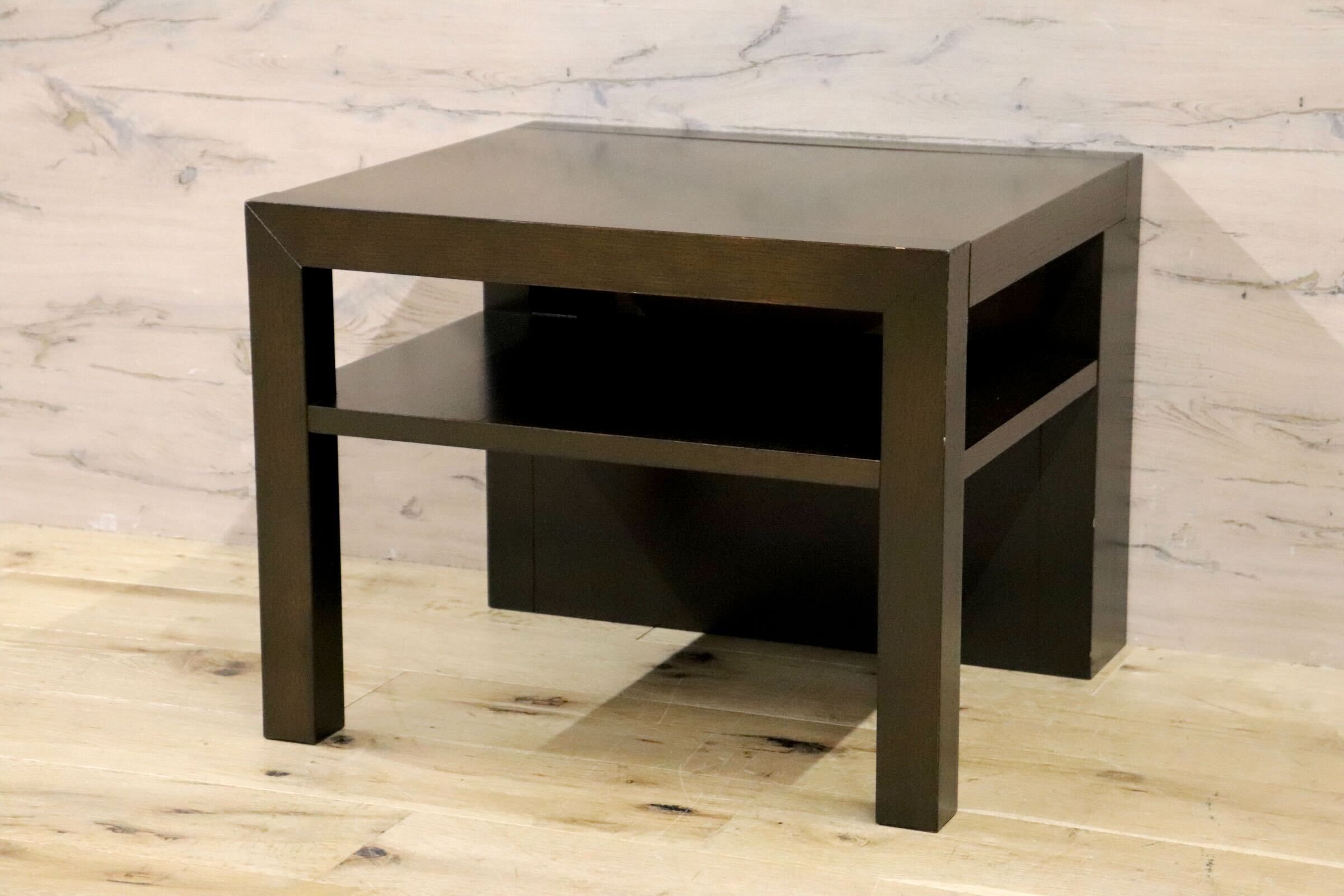 GMHN2A○IDC大塚家具 レクタ サイドテーブル ナイトテーブル 木製 マガジンラック 収納 ダークブラウン スタイリッシュ