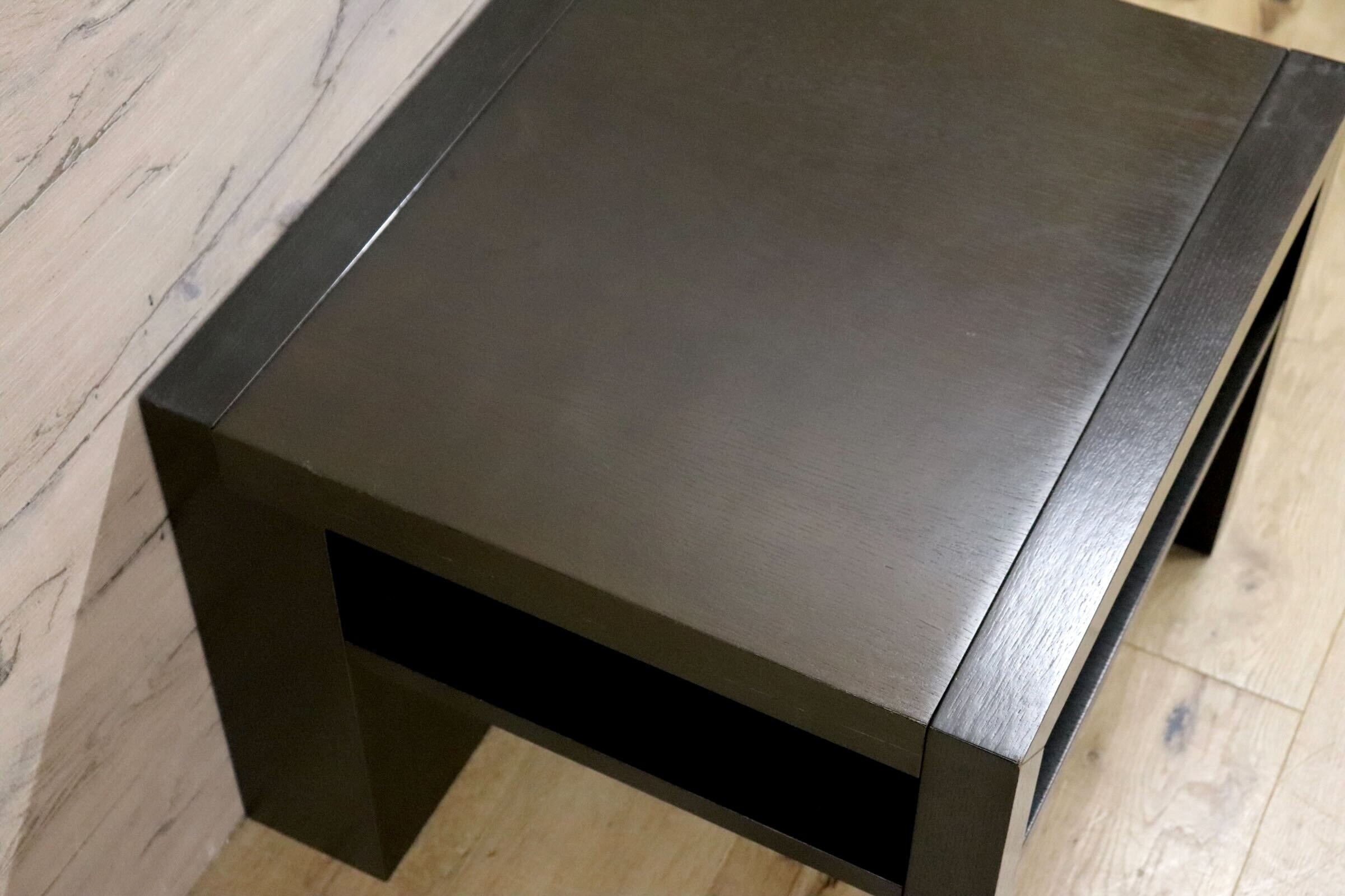 GMHN2A○IDC大塚家具 レクタ サイドテーブル ナイトテーブル 木製 マガジンラック 収納 ダークブラウン スタイリッシュ