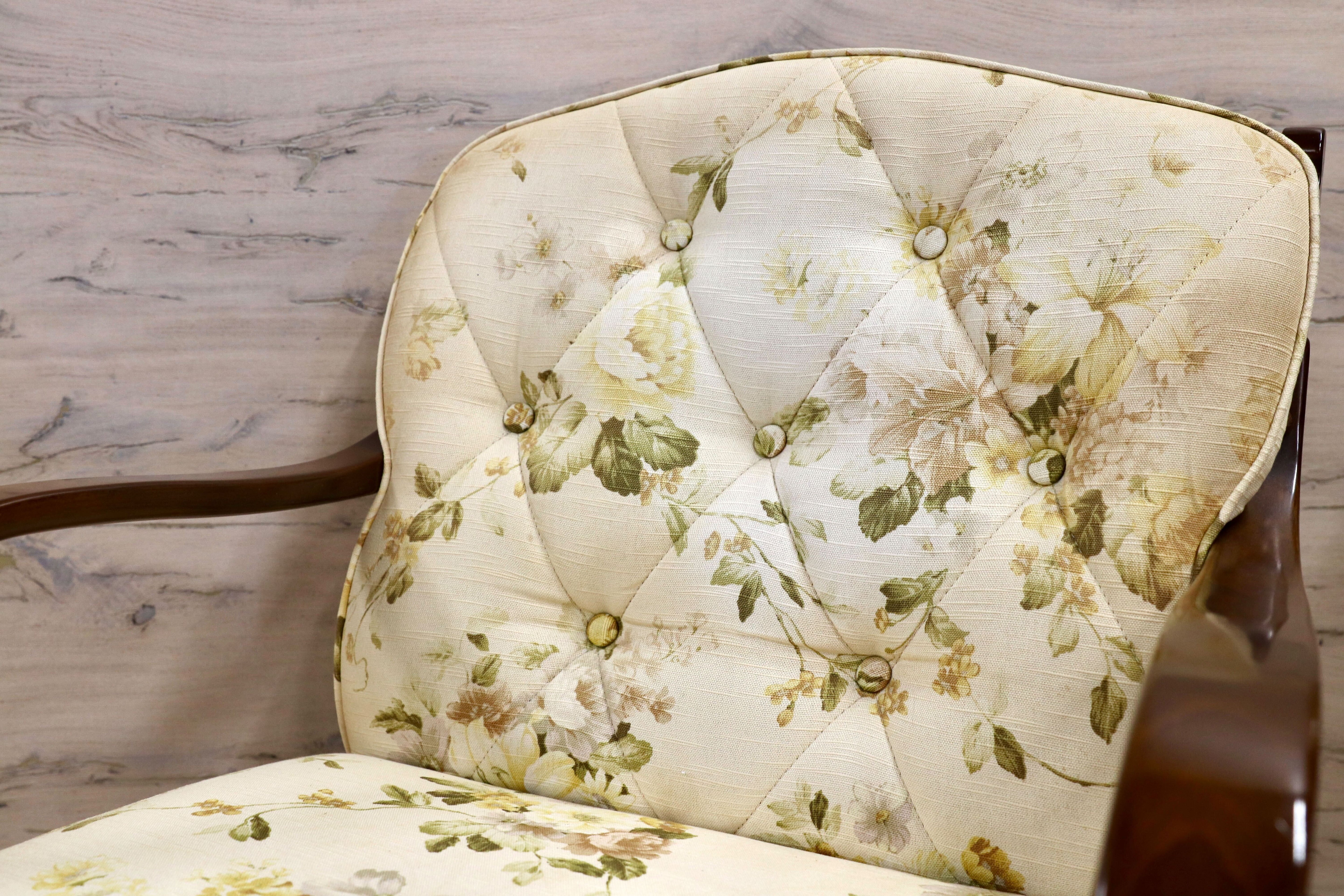 GMHH38C○karimoku / カリモク アームチェア 1人掛けソファ シングルソファ ラウンジチェア 安楽椅子 ファブリック 花柄 コロニアル