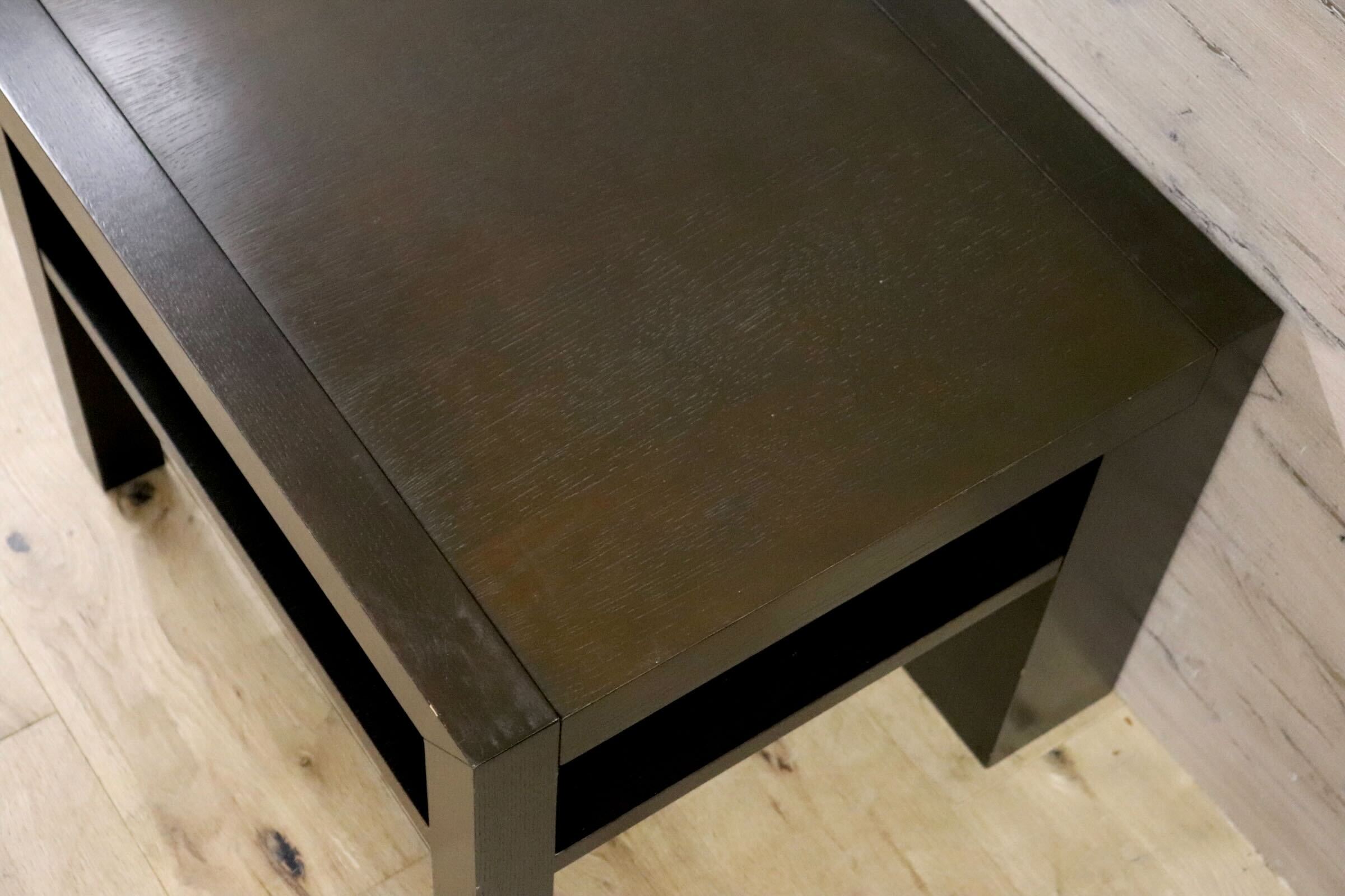 GMHN2A○IDC大塚家具 レクタ サイドテーブル ナイトテーブル 木製 マガジンラック 収納 ダークブラウン スタイリッシュ