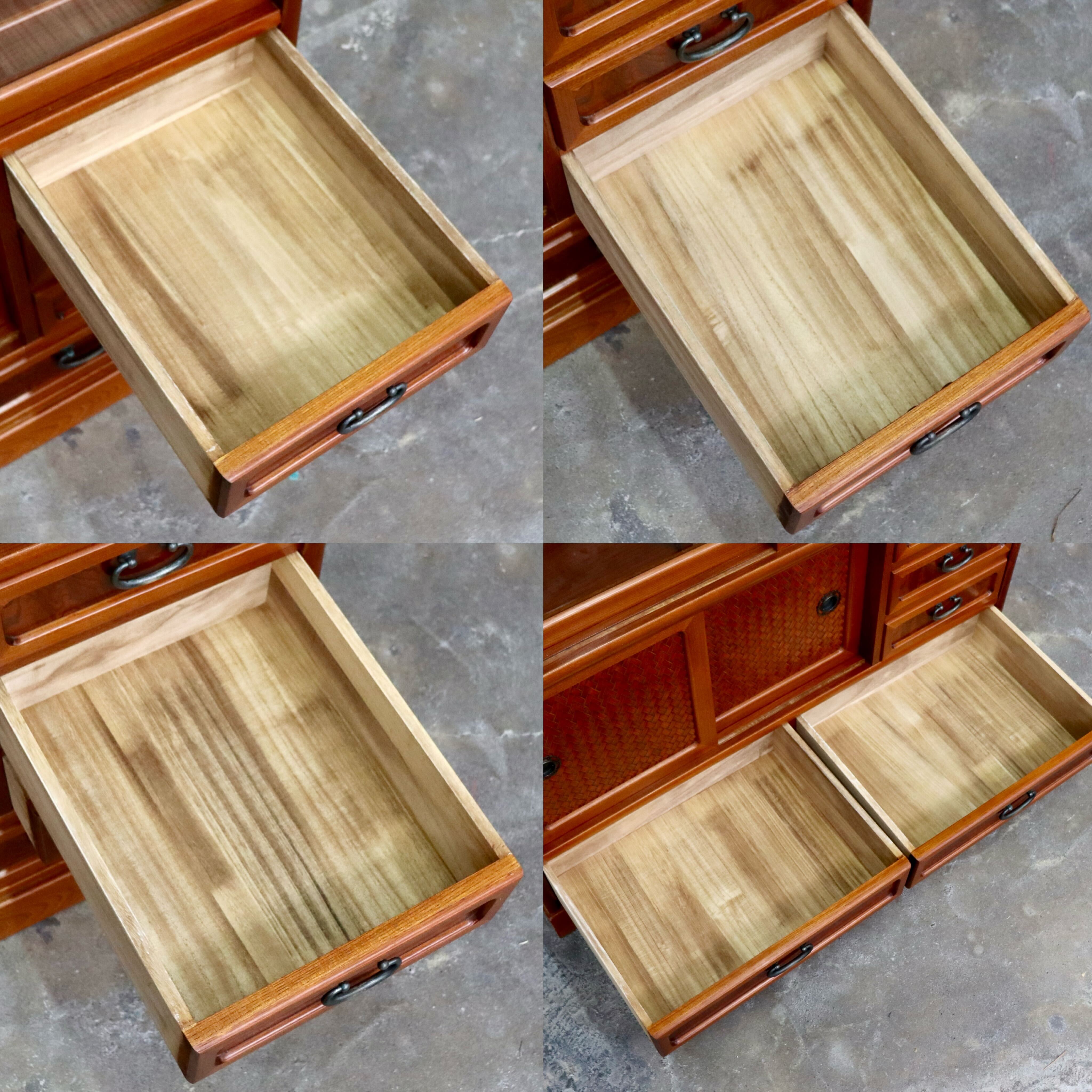 GMIH426○民芸家具 サイドボード 飾り棚 茶箪笥 和家具 茶棚 食器棚 収納 引き出し 無垢材 昭和 レトロ アンティーク