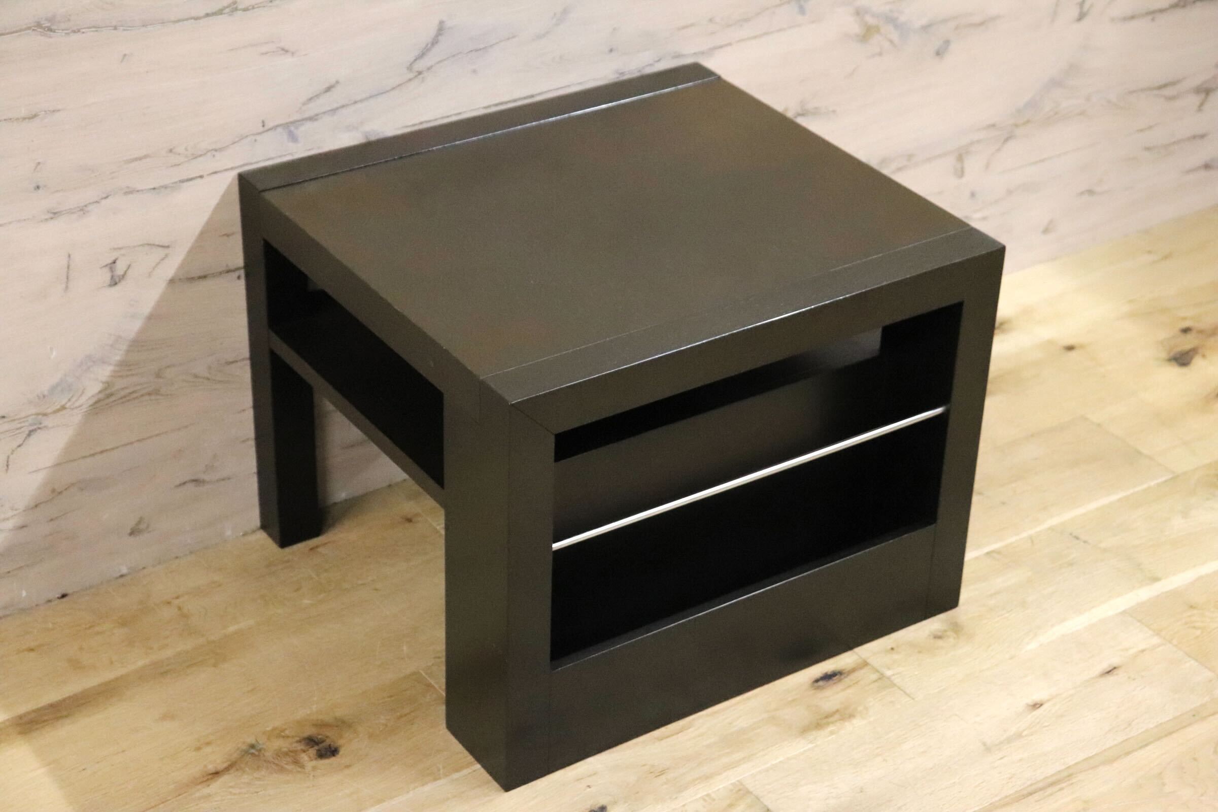 GMHN2A○IDC大塚家具 レクタ サイドテーブル ナイトテーブル 木製 マガジンラック 収納 ダークブラウン スタイリッシュ