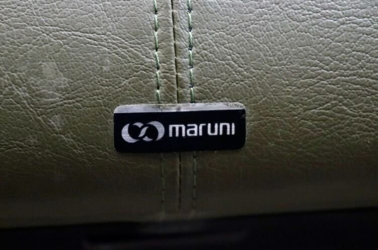 GMIK495○maruni / マルニ 3人掛けソファ トリプルソファ 長椅子 本革 深緑 応接 モダン 国産家具