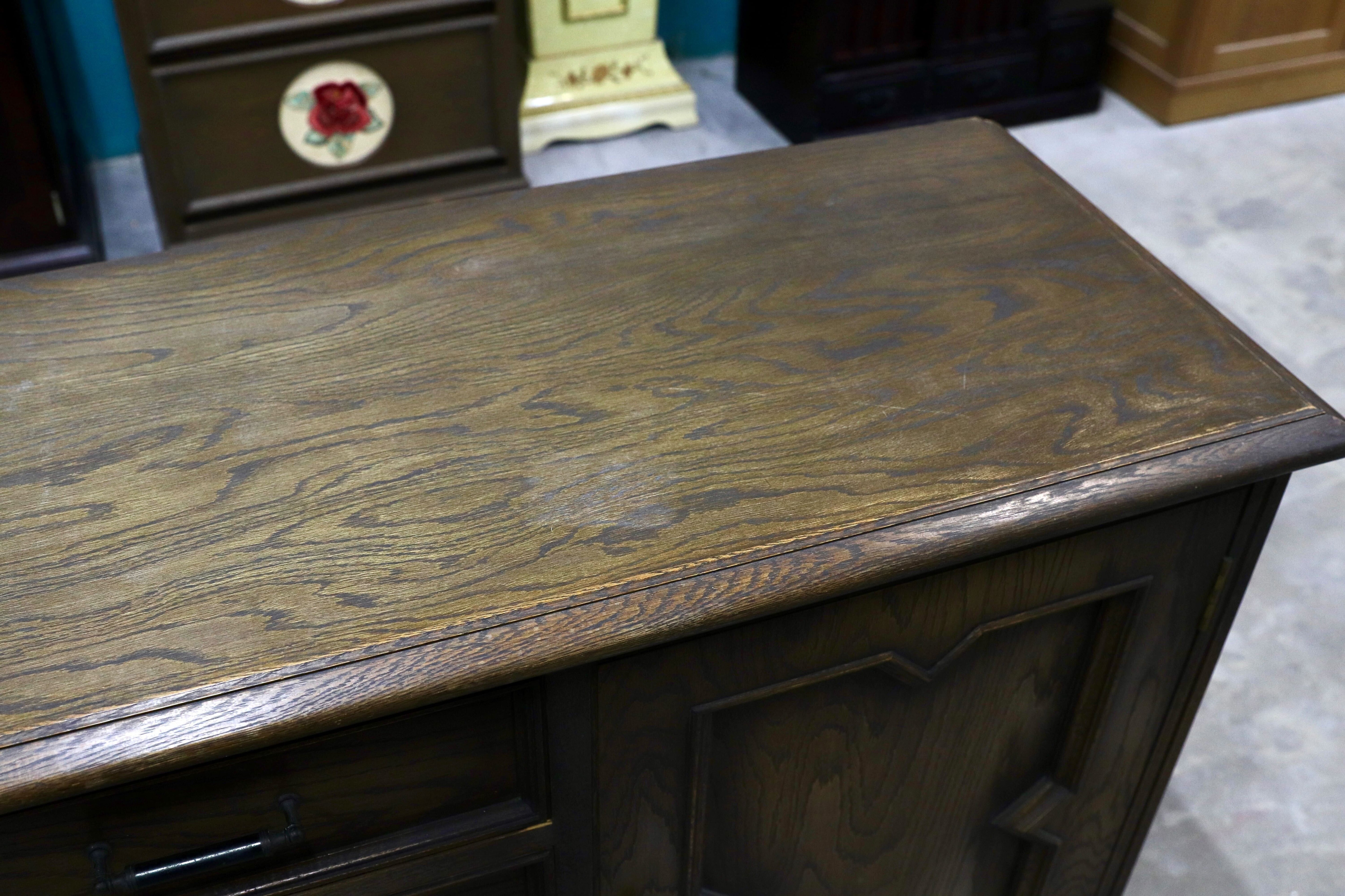 GMIK626○神戸洋家具 永田良介商店 サイドボード リビングボード 楢材 英国カントリー クラシック ヴィンテージ アンティーク