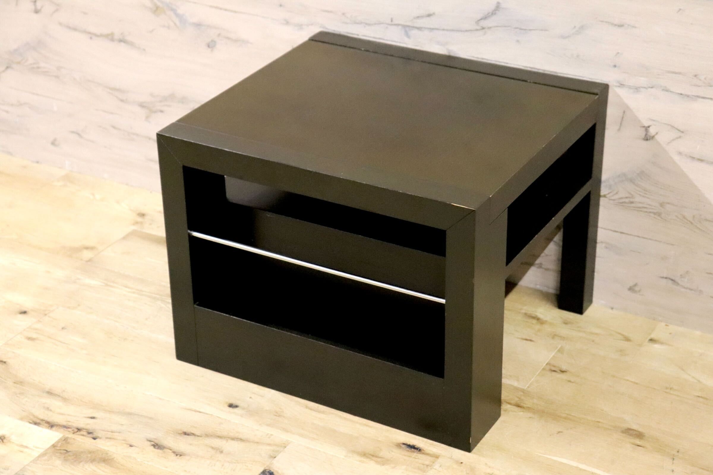 GMHN2B○IDC大塚家具 レクタ サイドテーブル ナイトテーブル 木製 マガジンラック 収納 ダークブラウン スタイリッシュ