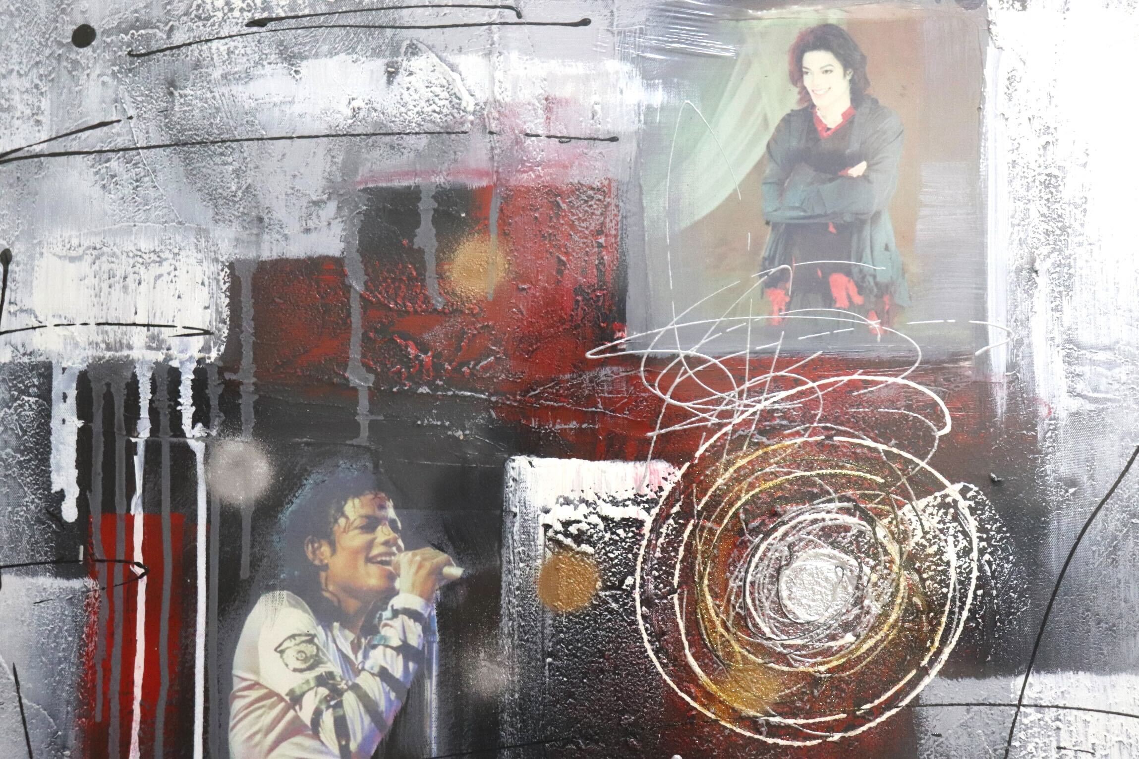 GMIK749E◯マイケル・ジャクソン アートパネル 大型 インテリアボード コラージュアート