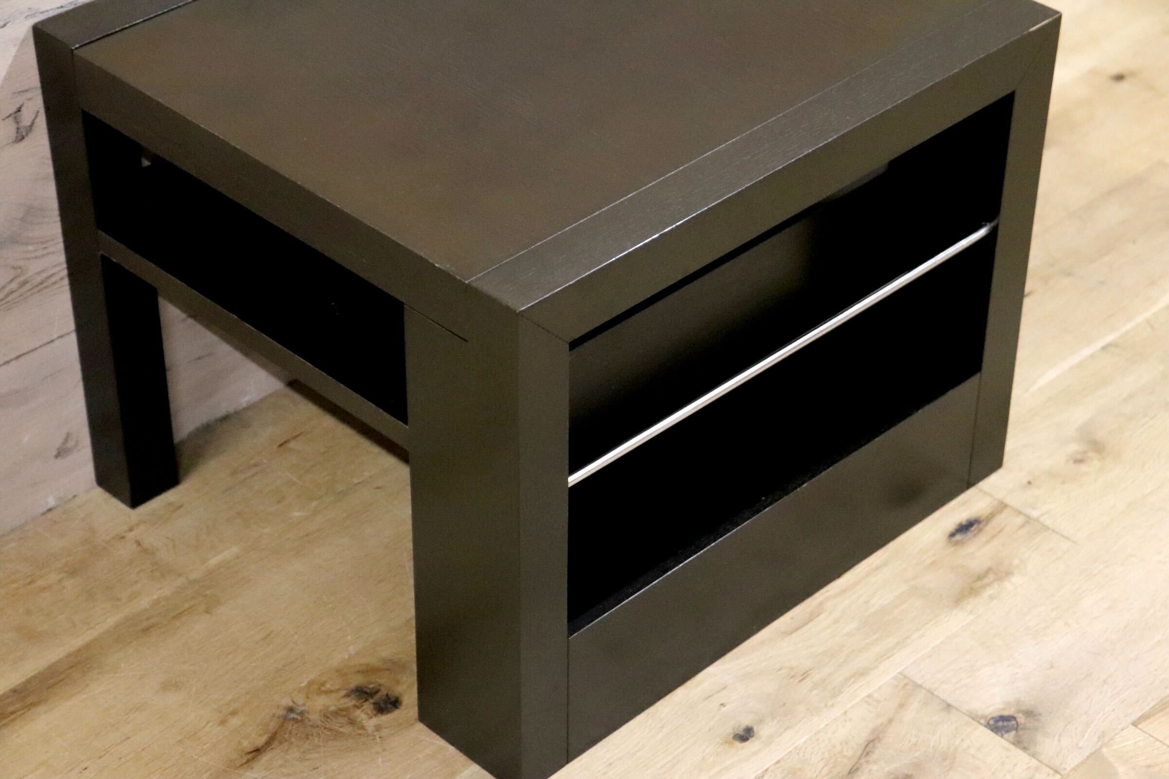 GMHN2B○IDC大塚家具 レクタ サイドテーブル ナイトテーブル 木製 マガジンラック 収納 ダークブラウン スタイリッシュ