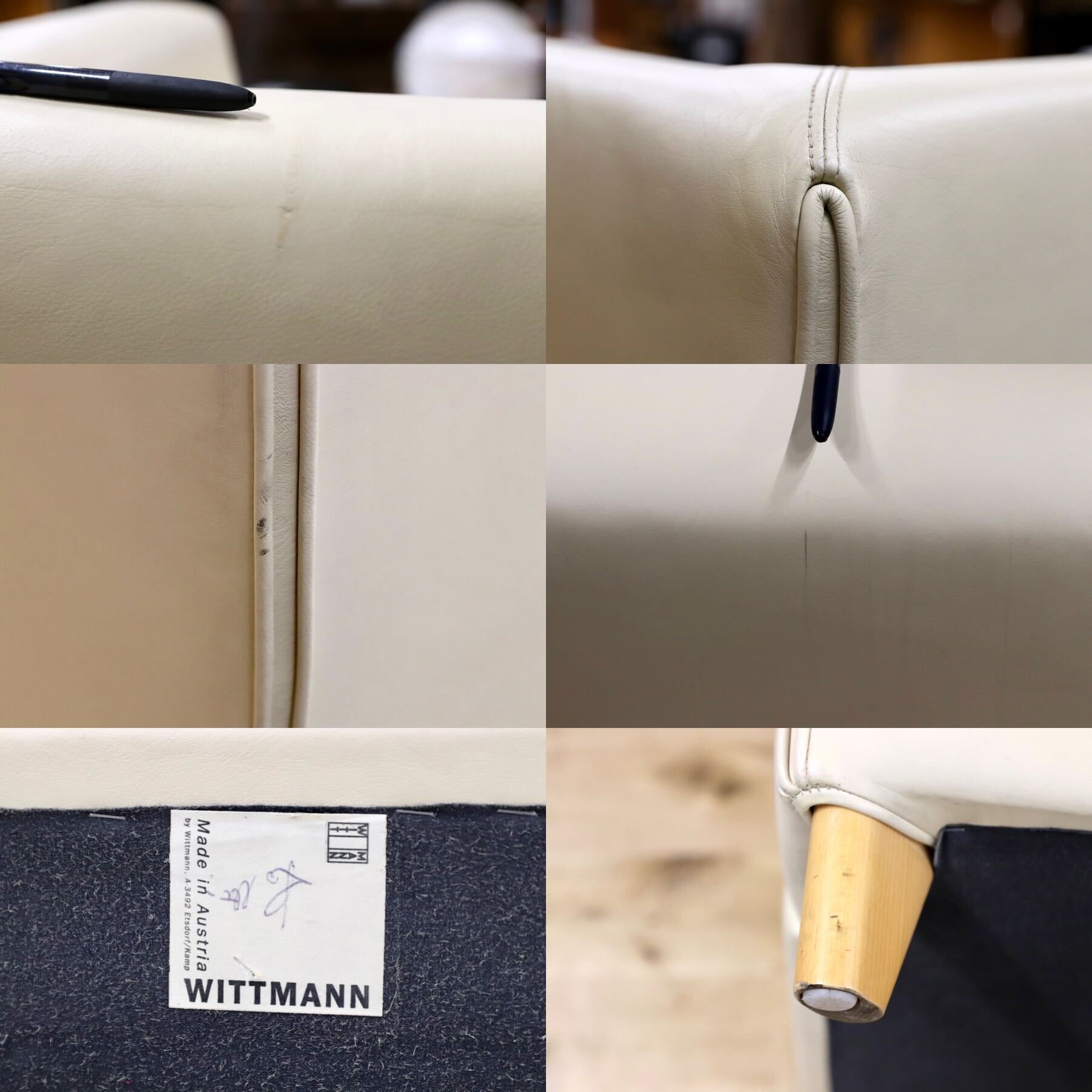 GMGS155C○WITTMAN / ヴィットマン HAVANNA ハバナ パオロピーヴァ 3人掛けソファ 総革 アイボリー IDC大塚家具 最高級 約152万