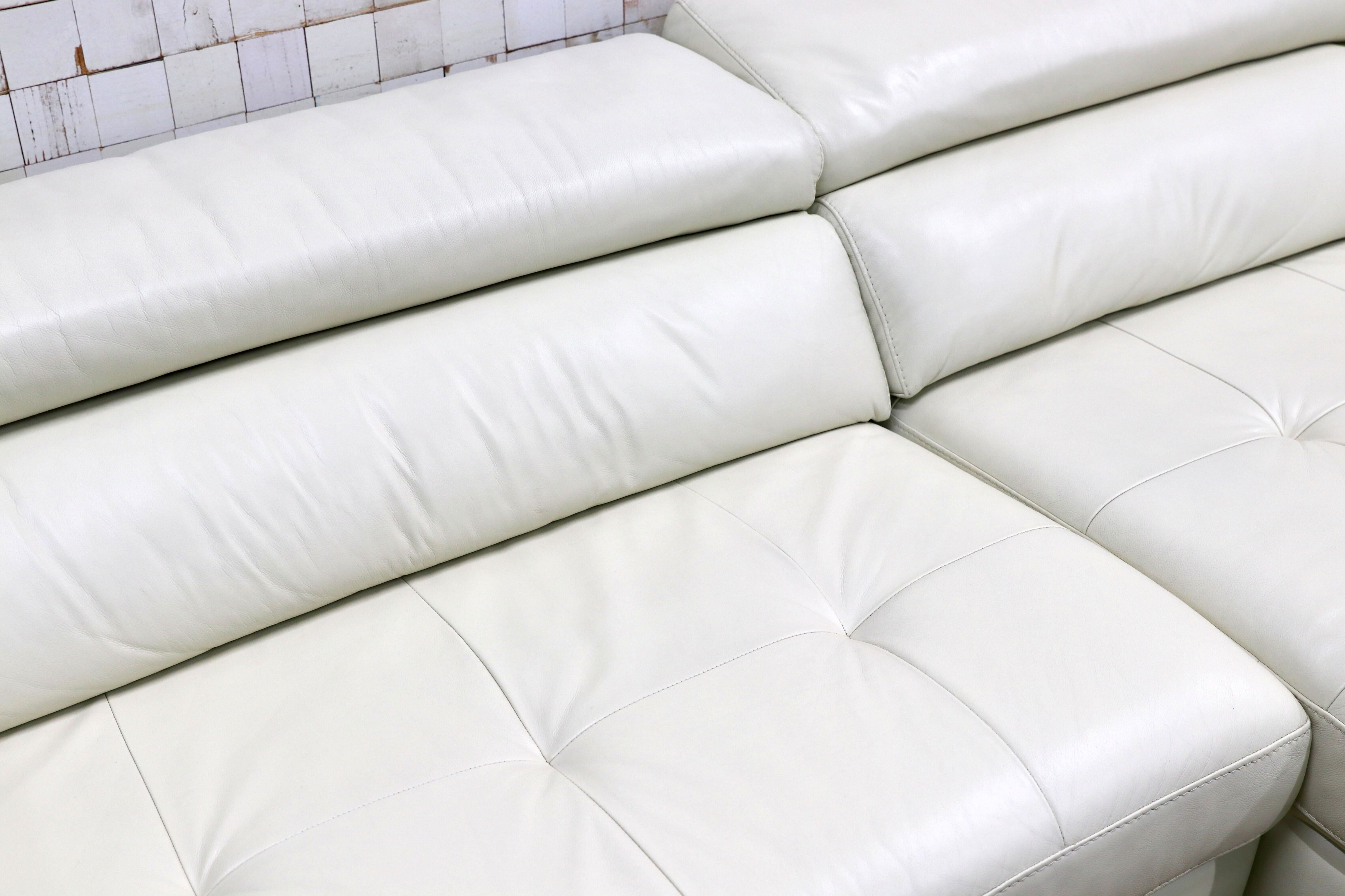 GMIH296○ACTUS / アクタス five by five ファイブバイファイブ ALTO アルト レザー カウチソファ 本革 ホワイト コーナーソファ