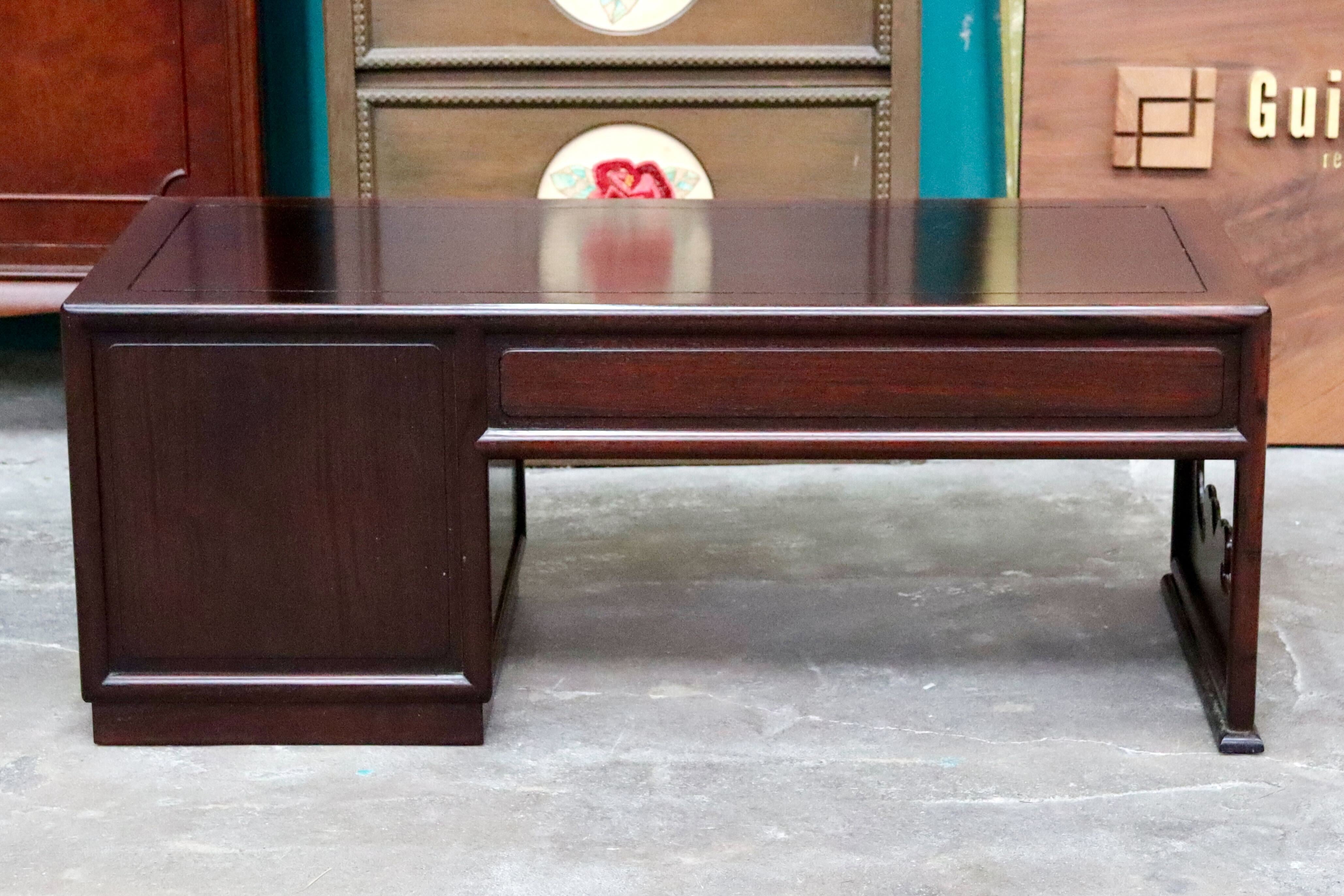 GMIH461○唐木家具 花梨 昭和レトロ 文机 ローテーブル 木製 書斎机 座机 和家具 和室 昭和 書斎 デスク アンティーク