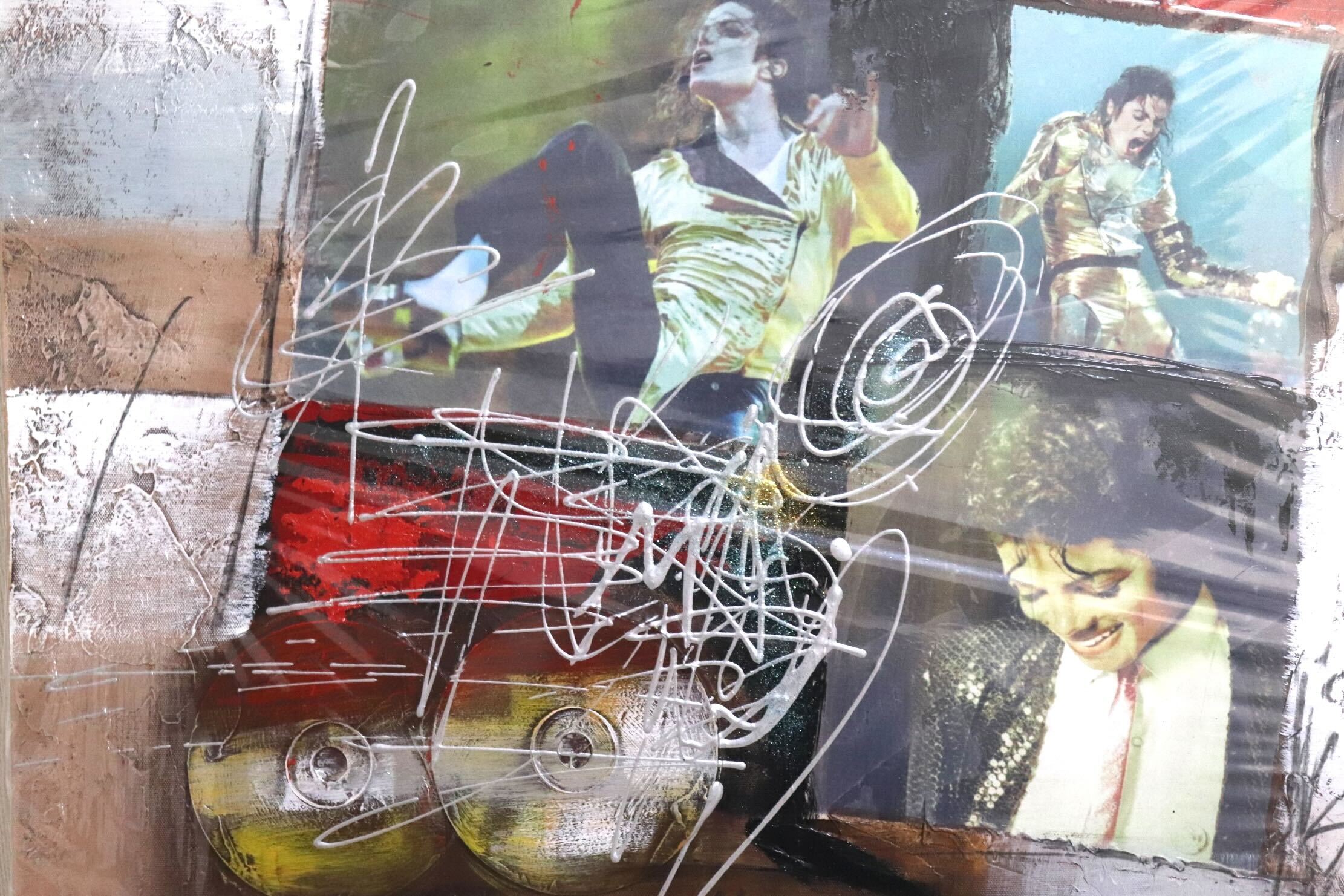 GMIK749G◯マイケル・ジャクソン アートパネル 大型 インテリアボード コラージュアート