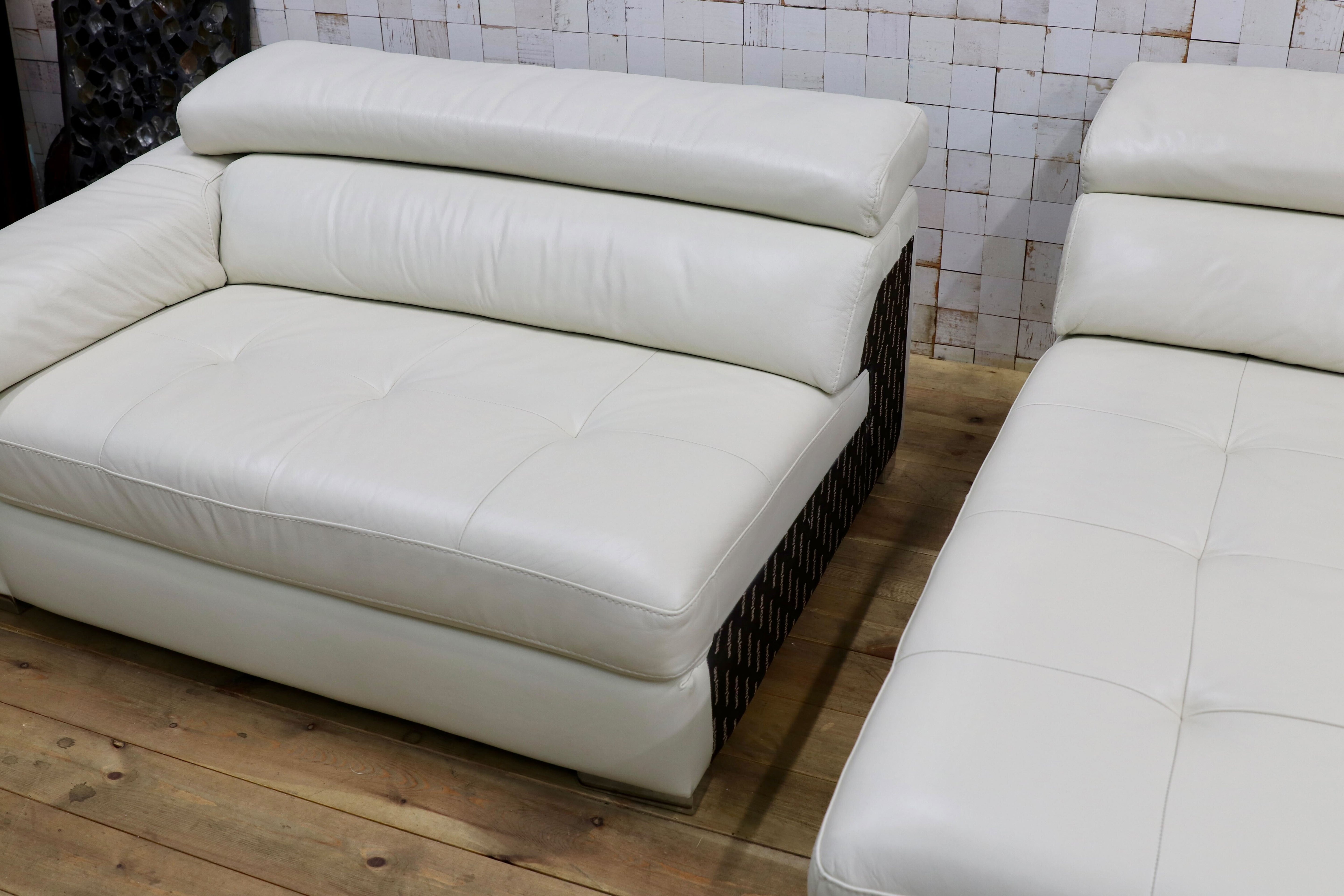 GMIH296○ACTUS / アクタス five by five ファイブバイファイブ ALTO アルト レザー カウチソファ 本革 ホワイト コーナーソファ