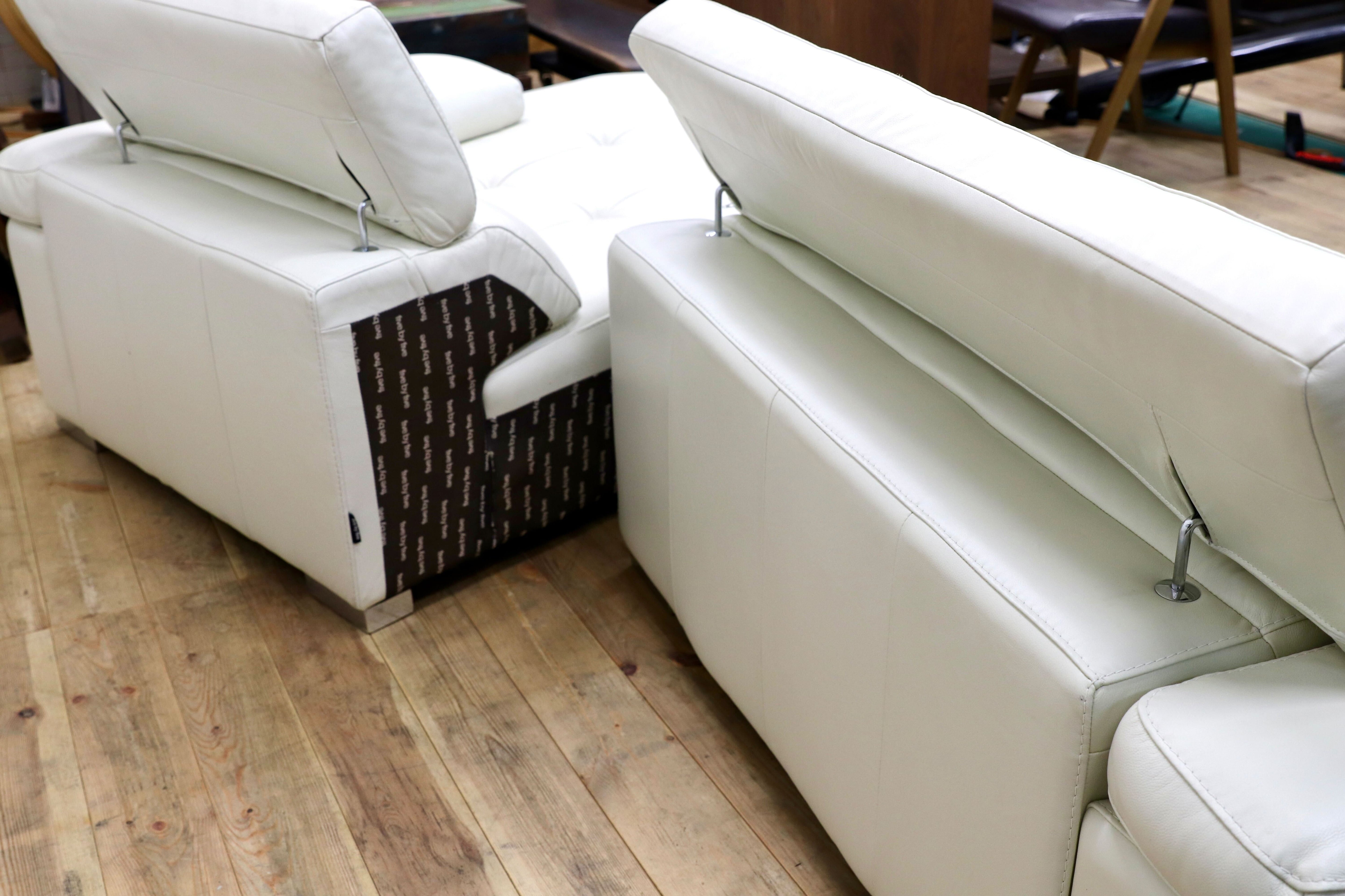 GMIH296○ACTUS / アクタス five by five ファイブバイファイブ ALTO アルト レザー カウチソファ 本革 ホワイト コーナーソファ