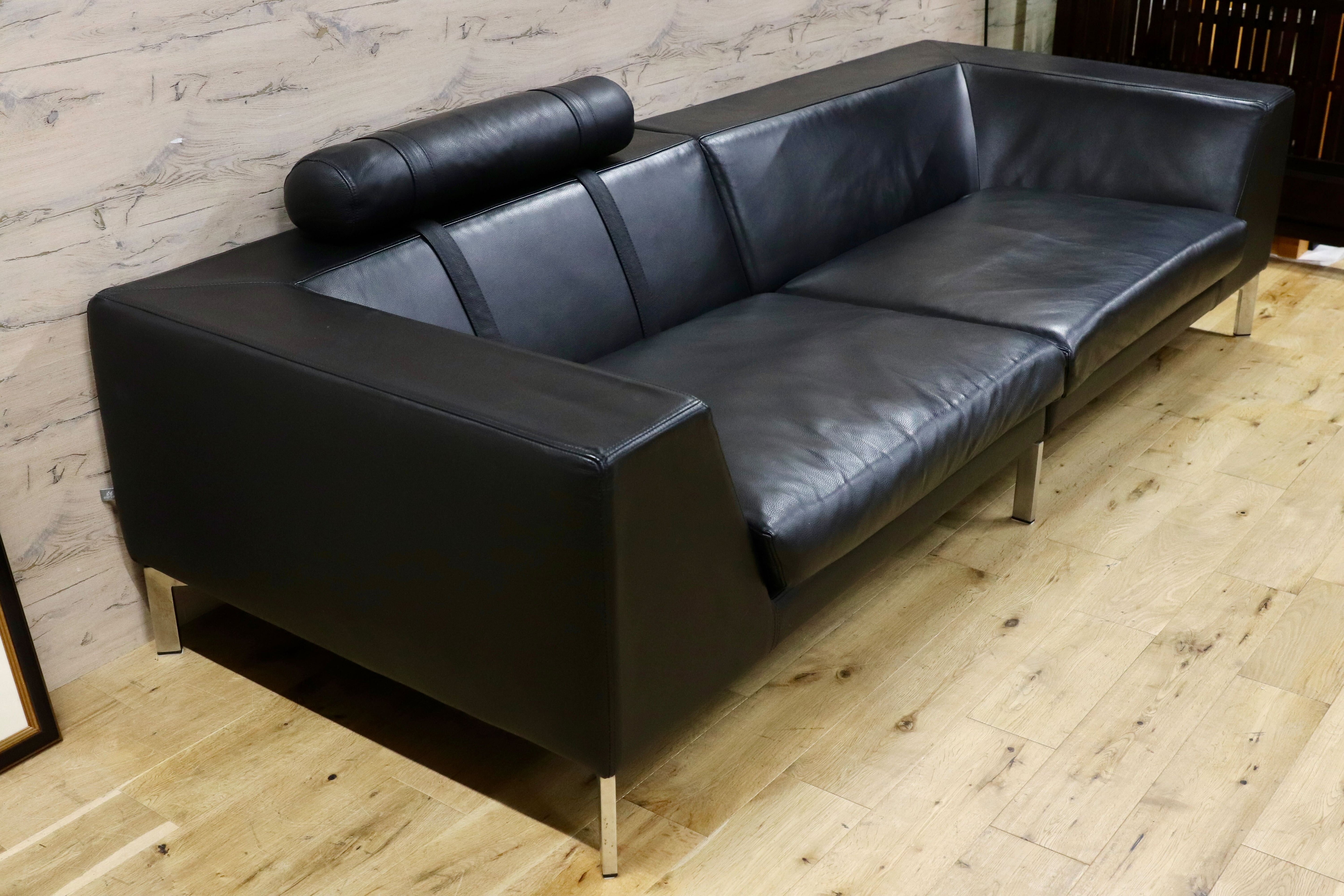 GMHH62○eilersen / アイラーセン ORION SOFA オリオンソファ 黒総革 3人掛けソファ トリプルソファ 北欧 デンマーク ACTUS 約140万