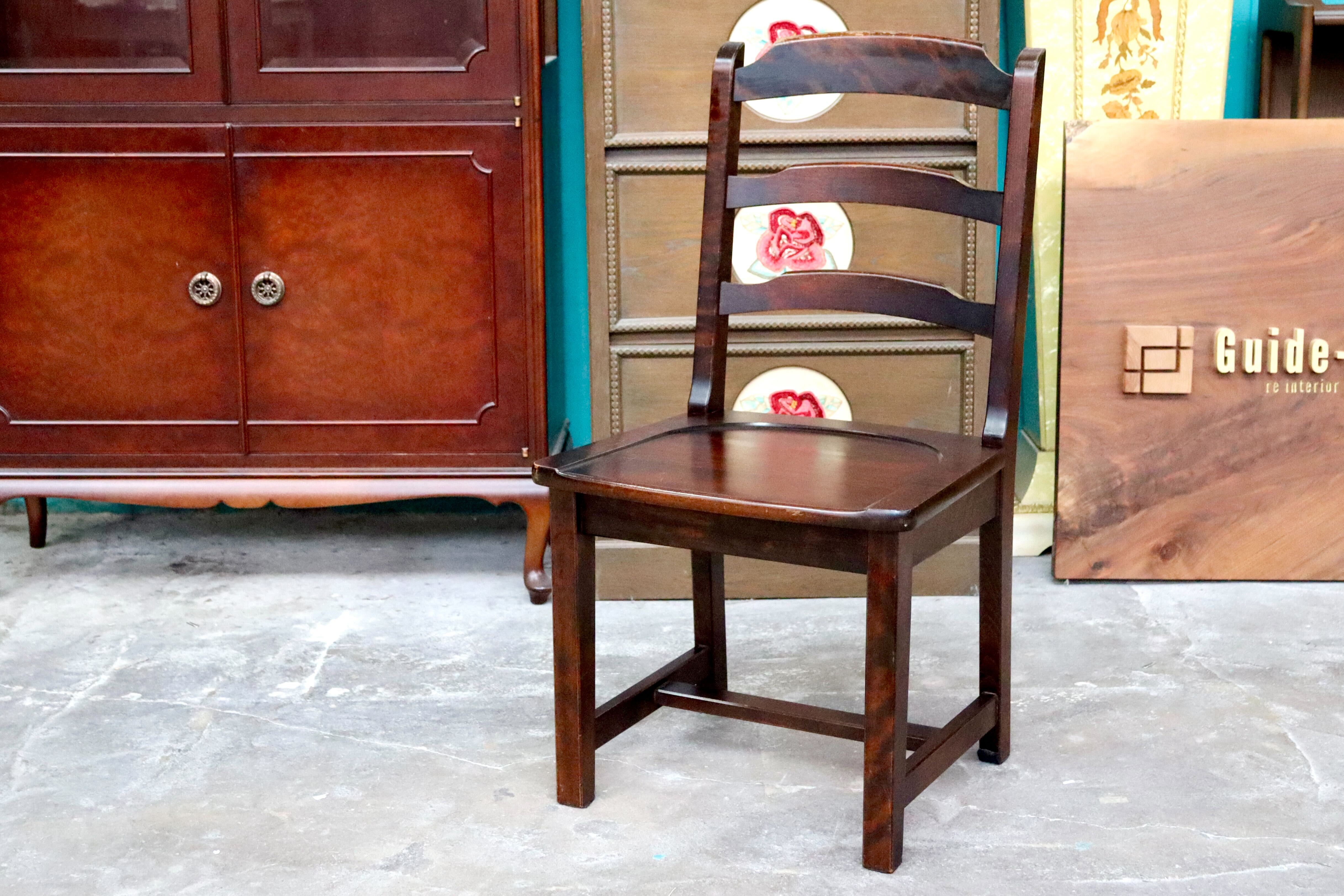 GMIH461A○北海道民芸家具 ダイニングチェア ラダーバックチェア アームレスチェア 椅子 木製 無垢材 樺材 国産家具