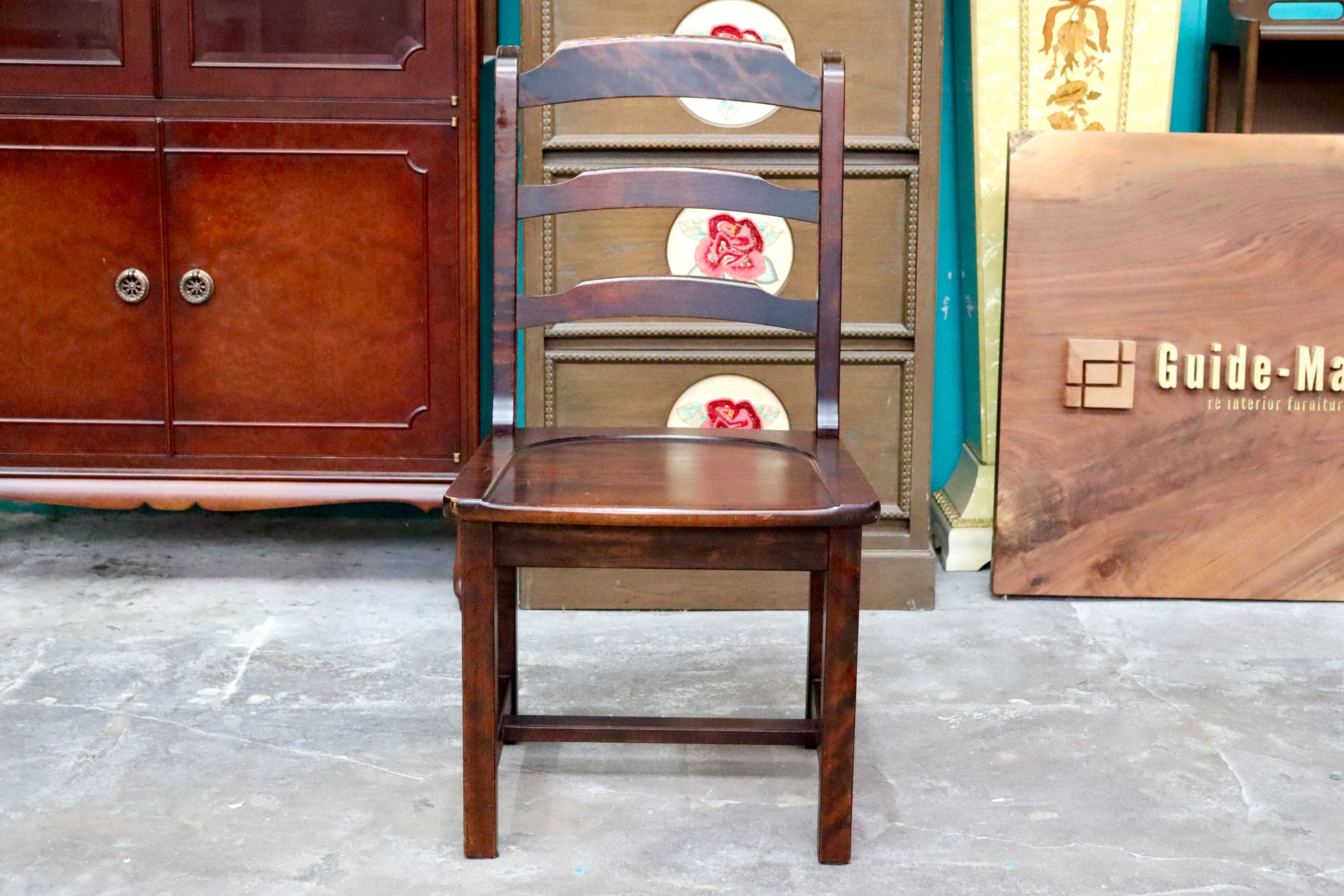 GMIH461A○北海道民芸家具 ダイニングチェア ラダーバックチェア アームレスチェア 椅子 木製 無垢材 樺材 国産家具