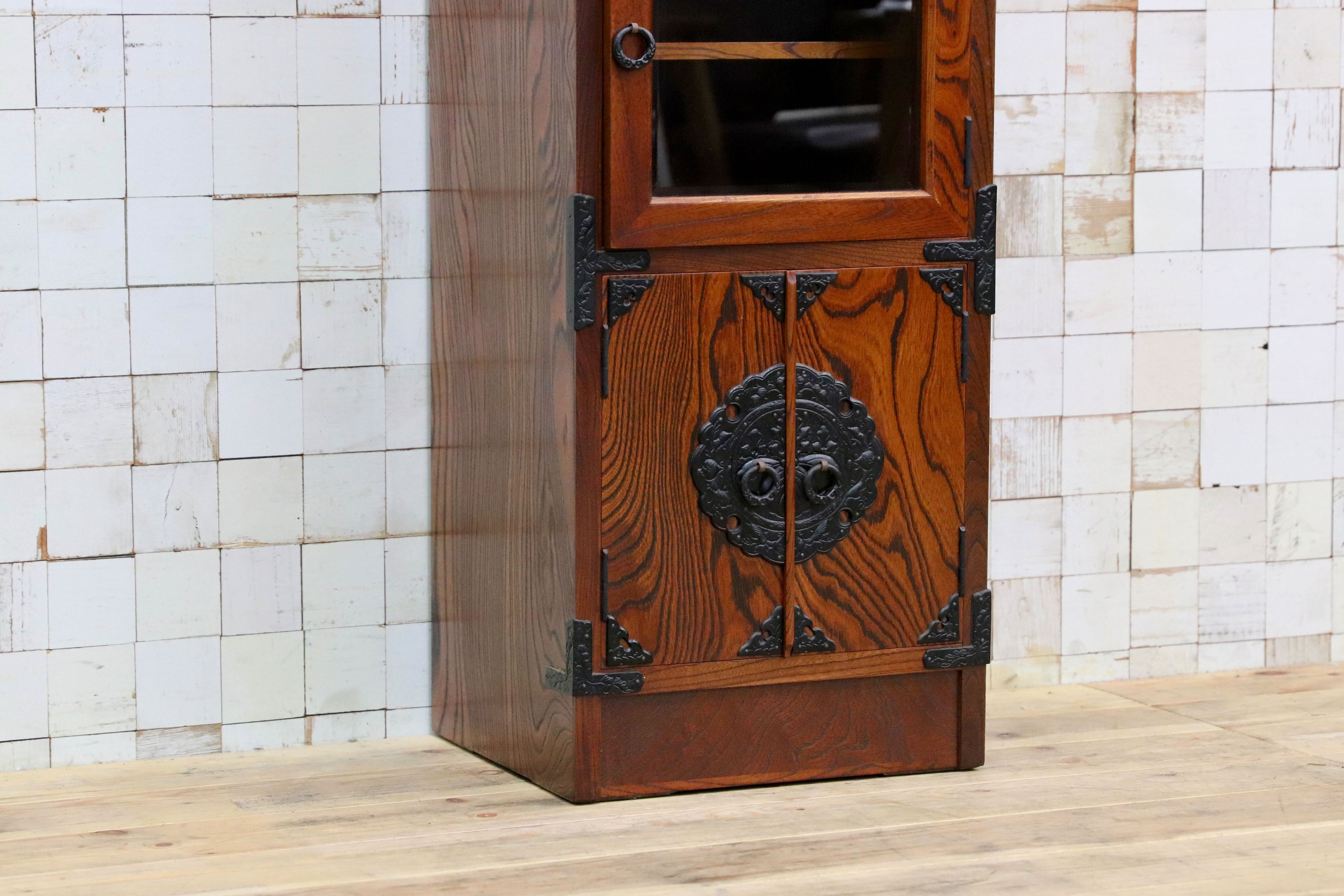 GMIS329○岩谷堂箪笥 スリムハイチェスト 整理箪笥 リビングボード キャビネット 民藝 伝統工芸 和家具 和モダン レトロ アンティーク