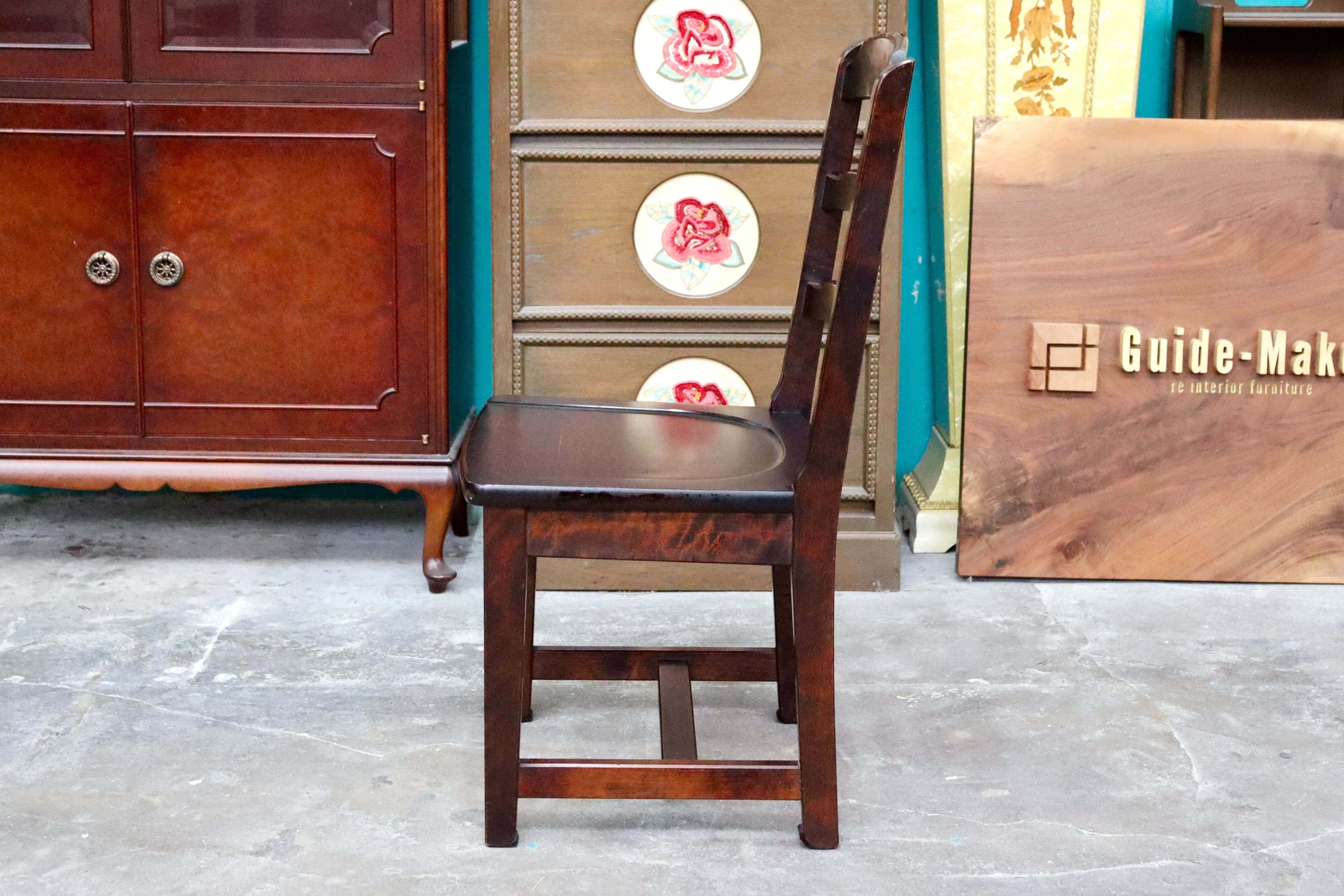 GMIH461A○北海道民芸家具 ダイニングチェア ラダーバックチェア アームレスチェア 椅子 木製 無垢材 樺材 国産家具