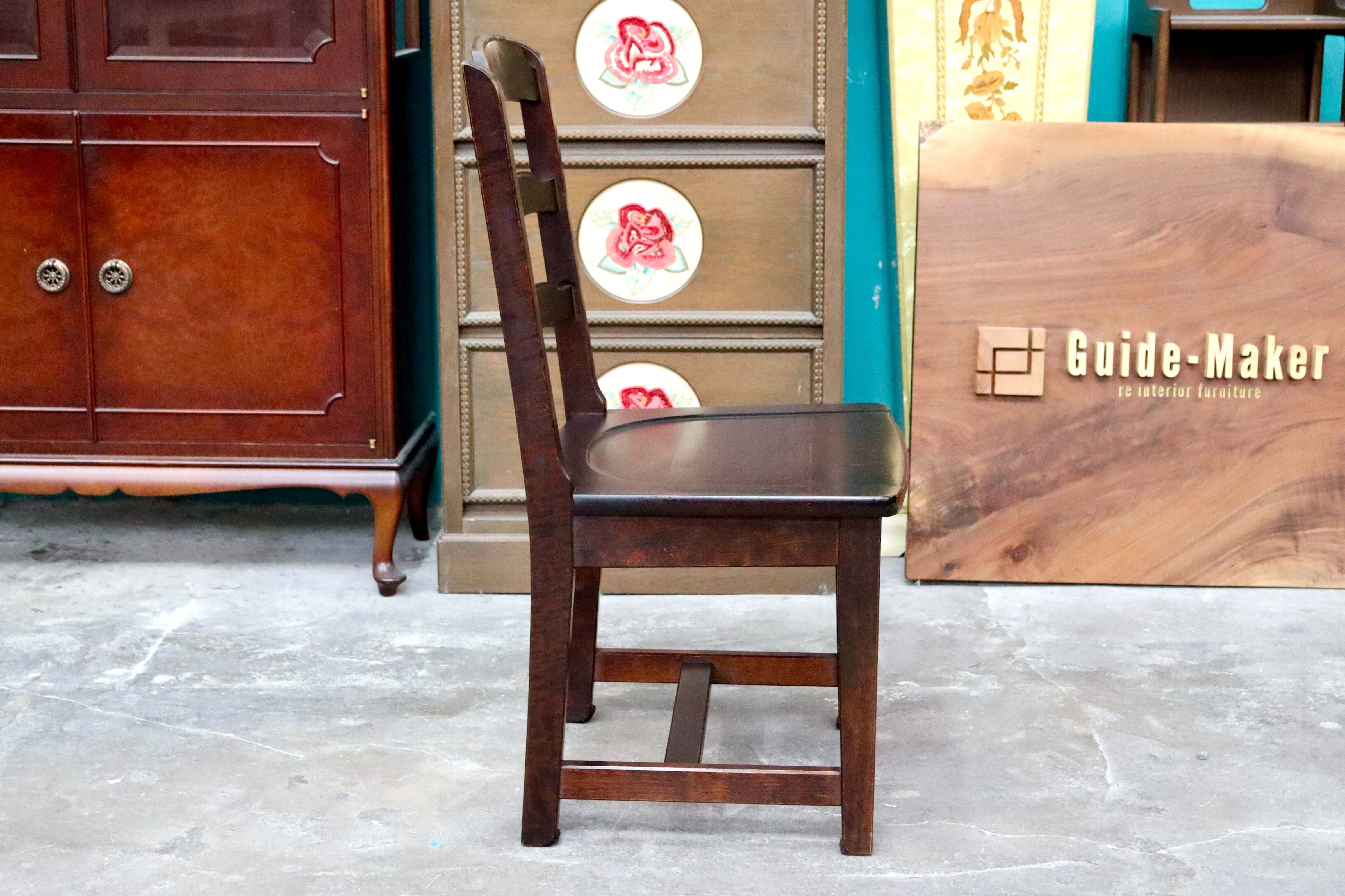 GMIH461A○北海道民芸家具 ダイニングチェア ラダーバックチェア アームレスチェア 椅子 木製 無垢材 樺材 国産家具