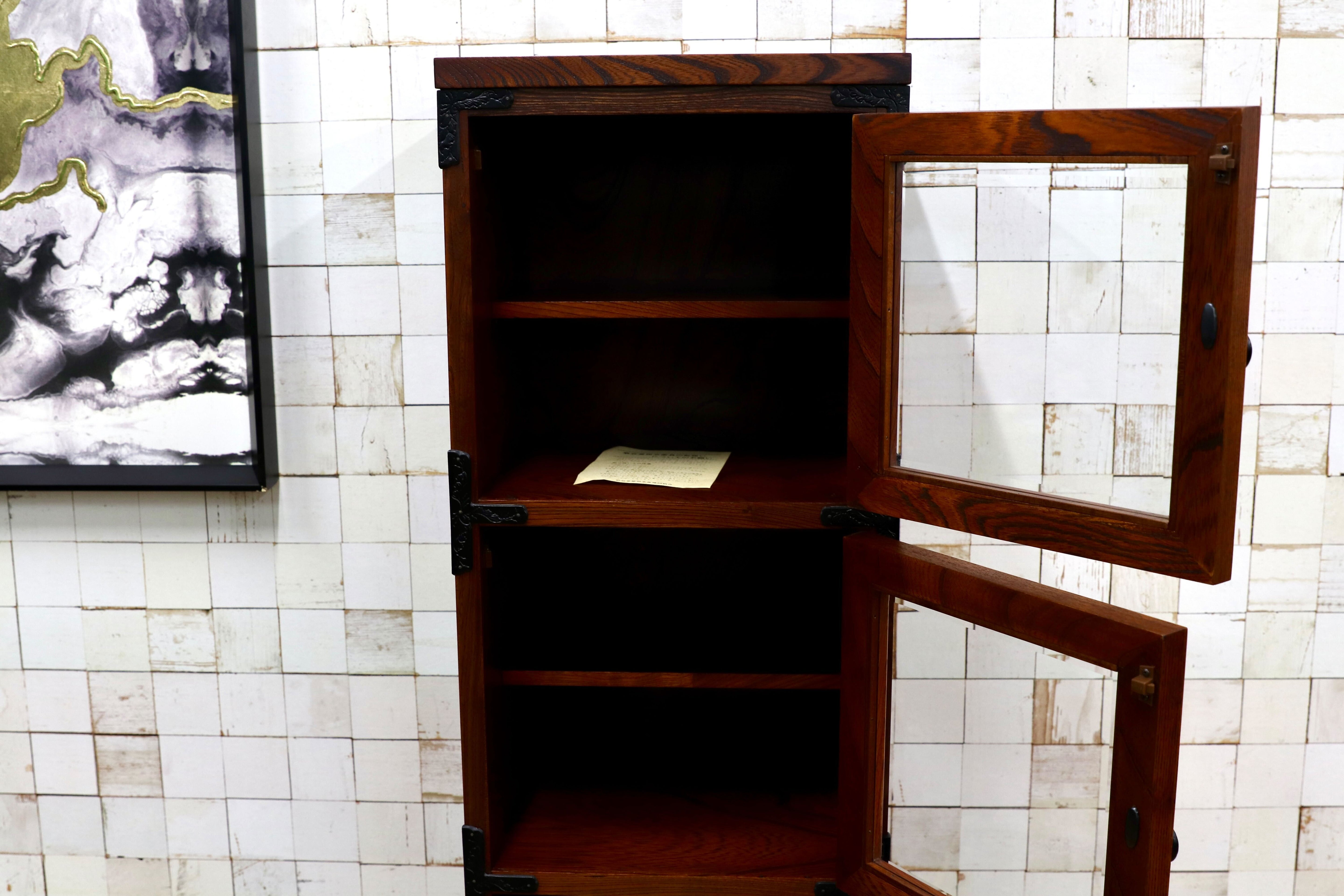 GMIS329○岩谷堂箪笥 スリムハイチェスト 整理箪笥 リビングボード キャビネット 民藝 伝統工芸 和家具 和モダン レトロ アンティーク