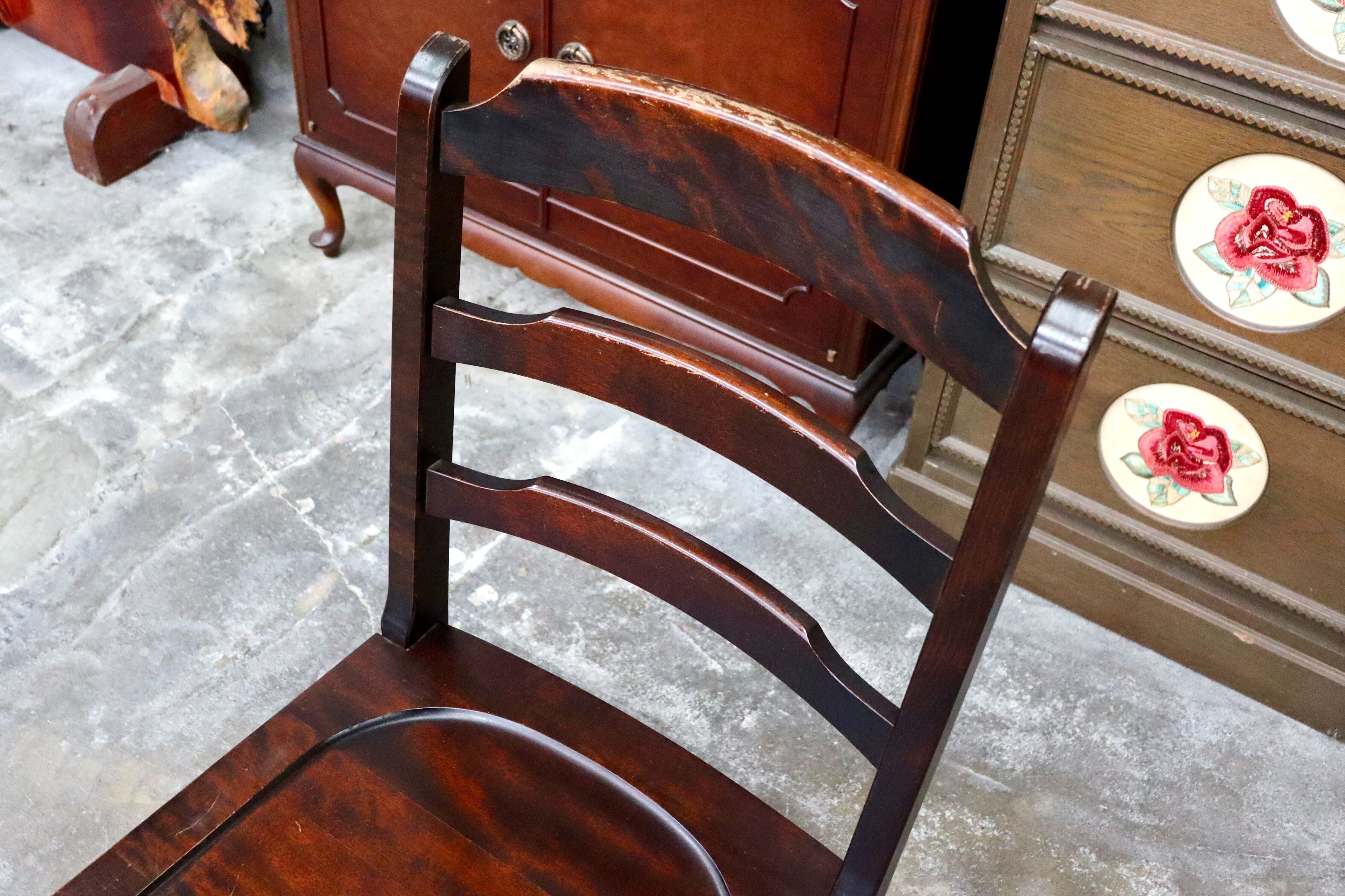 GMIH461A○北海道民芸家具 ダイニングチェア ラダーバックチェア アームレスチェア 椅子 木製 無垢材 樺材 国産家具