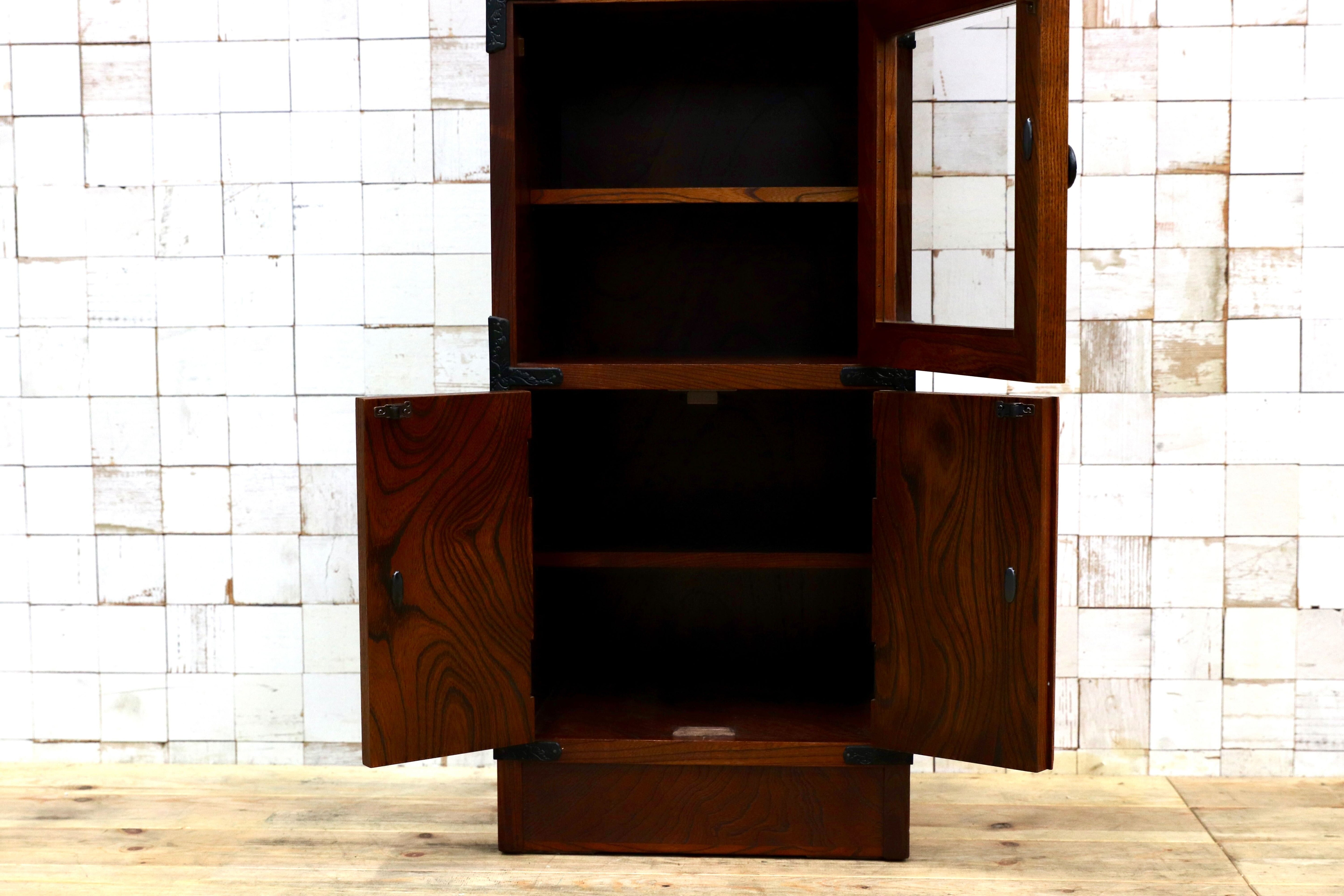 GMIS329○岩谷堂箪笥 スリムハイチェスト 整理箪笥 リビングボード キャビネット 民藝 伝統工芸 和家具 和モダン レトロ アンティーク