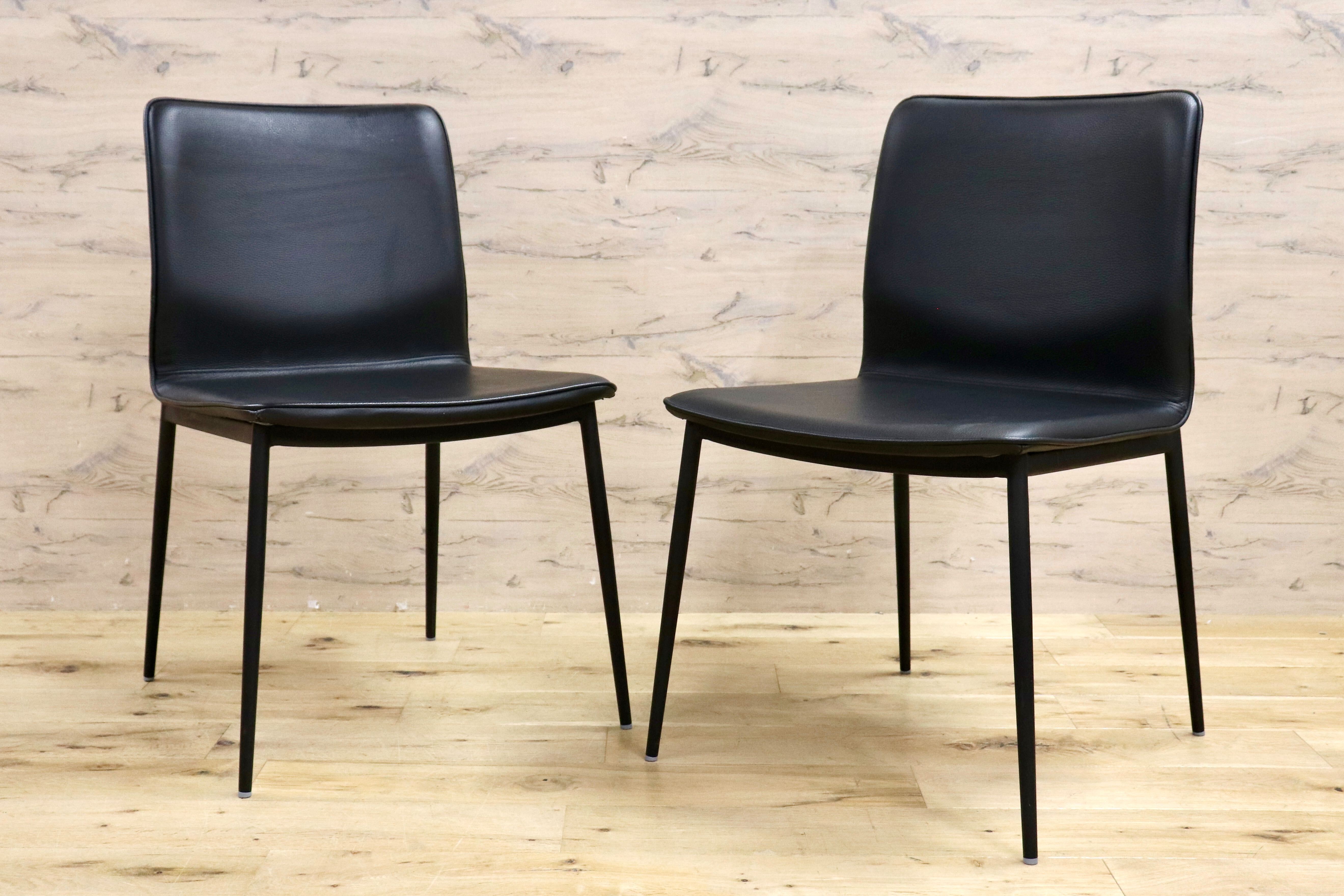 GMIS78B○BoConcept / ボーコンセプト ニューポート ダイニングチェア 2脚セット 椅子 レザー シンプル 北欧モダン デンマーク