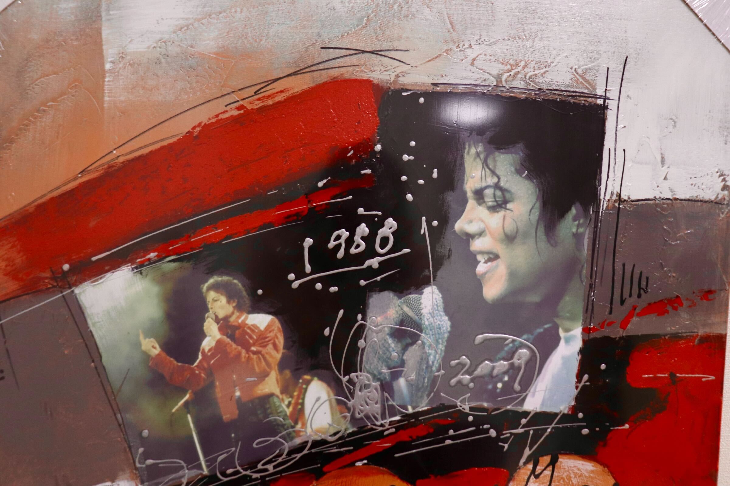 GMIK749B○マイケル・ジャクソン アートパネル 大型 インテリアボード コラージュアート